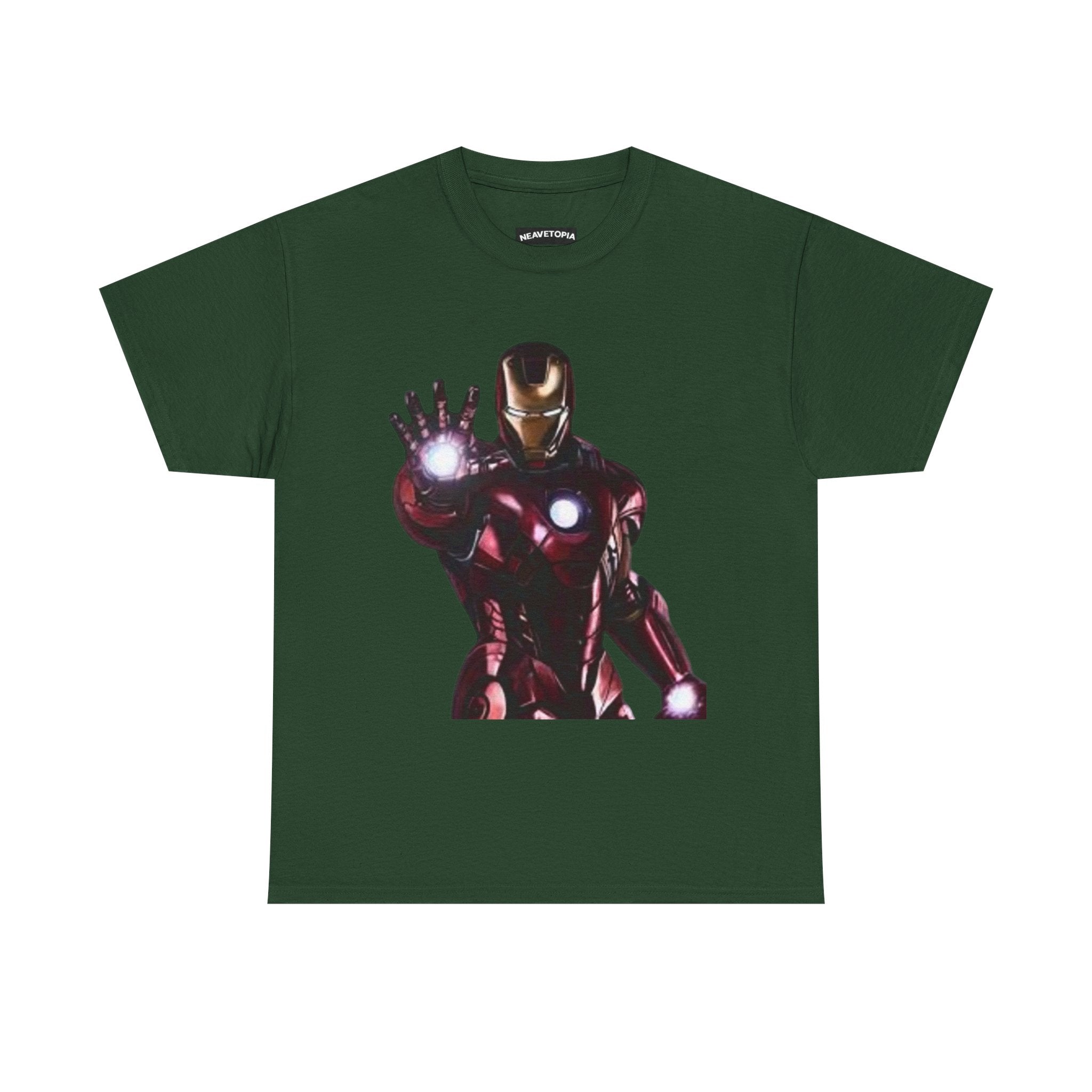 Iron Man Graphic Tee — Retro Superhero Chest Print T‑Shirt