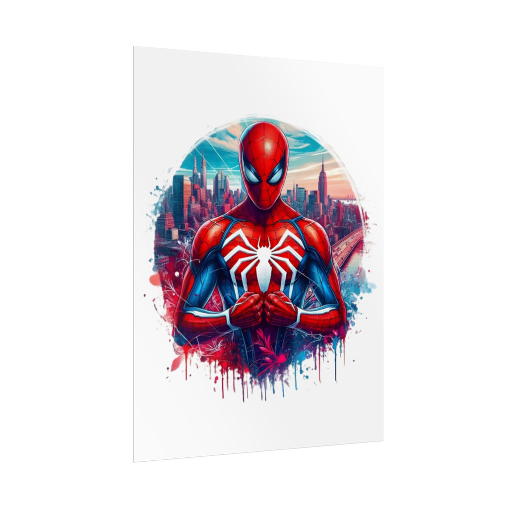Spider-Man Cityscape poster | Rolled Poster | Splash Art Custom Background Color