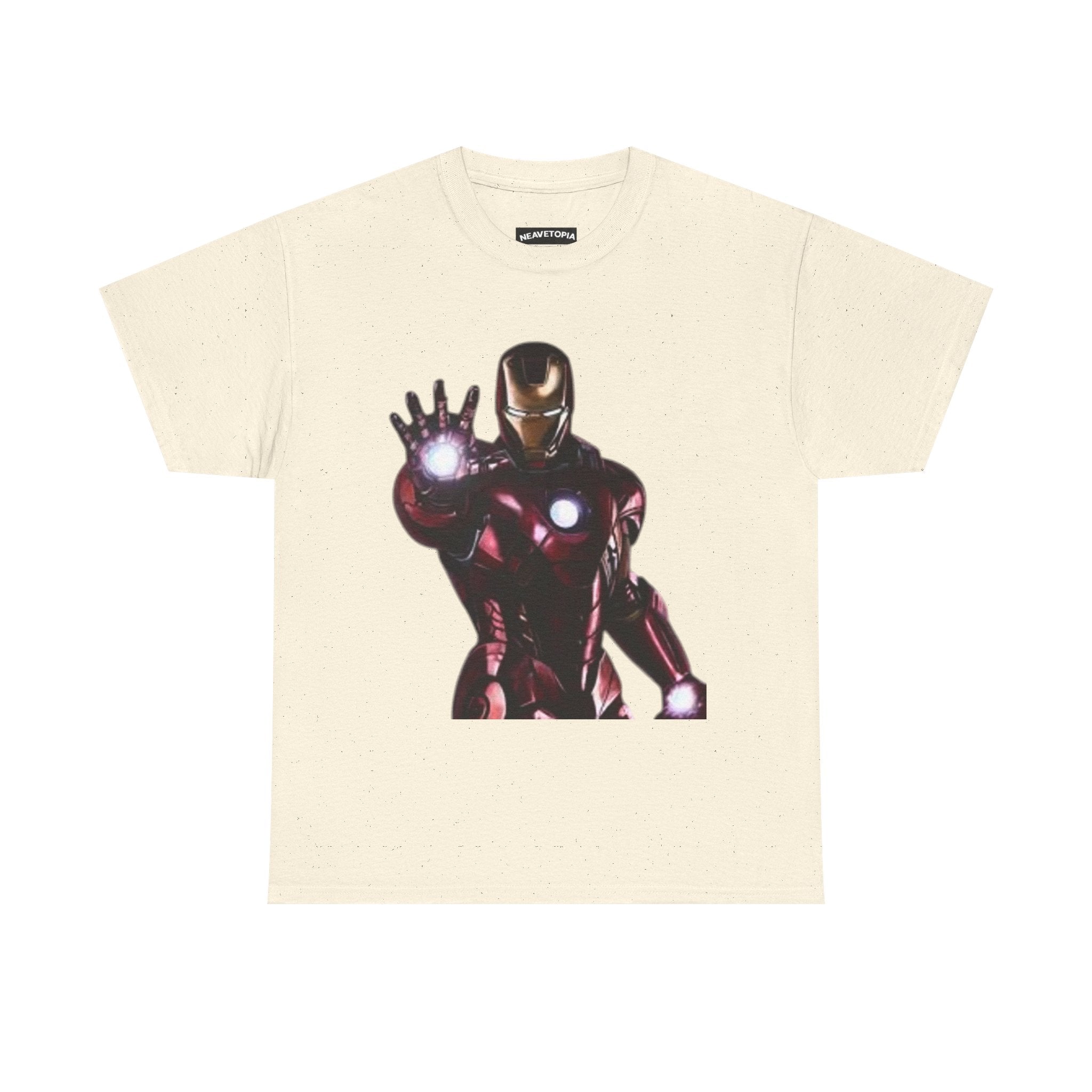 Iron Man Graphic Tee — Retro Superhero Chest Print T‑Shirt