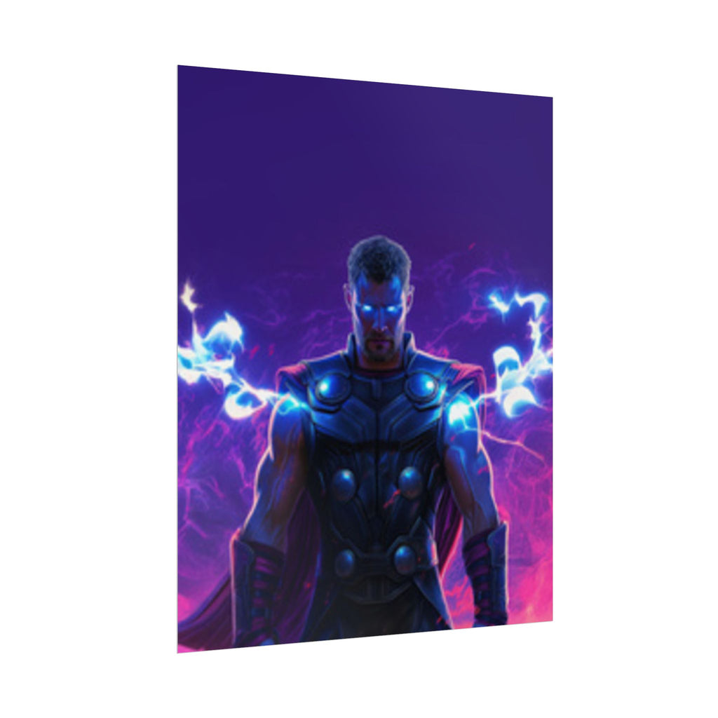 Thor Lightning Poster — Marvel Vibrant Superhero Wall Art (Rolled Poster)