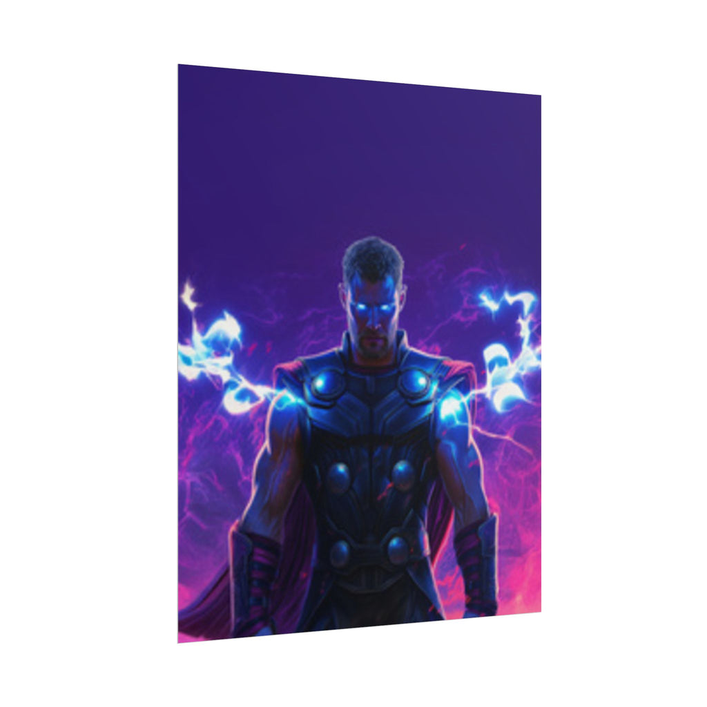 Thor Lightning Poster — Marvel Vibrant Superhero Wall Art (Rolled Poster)