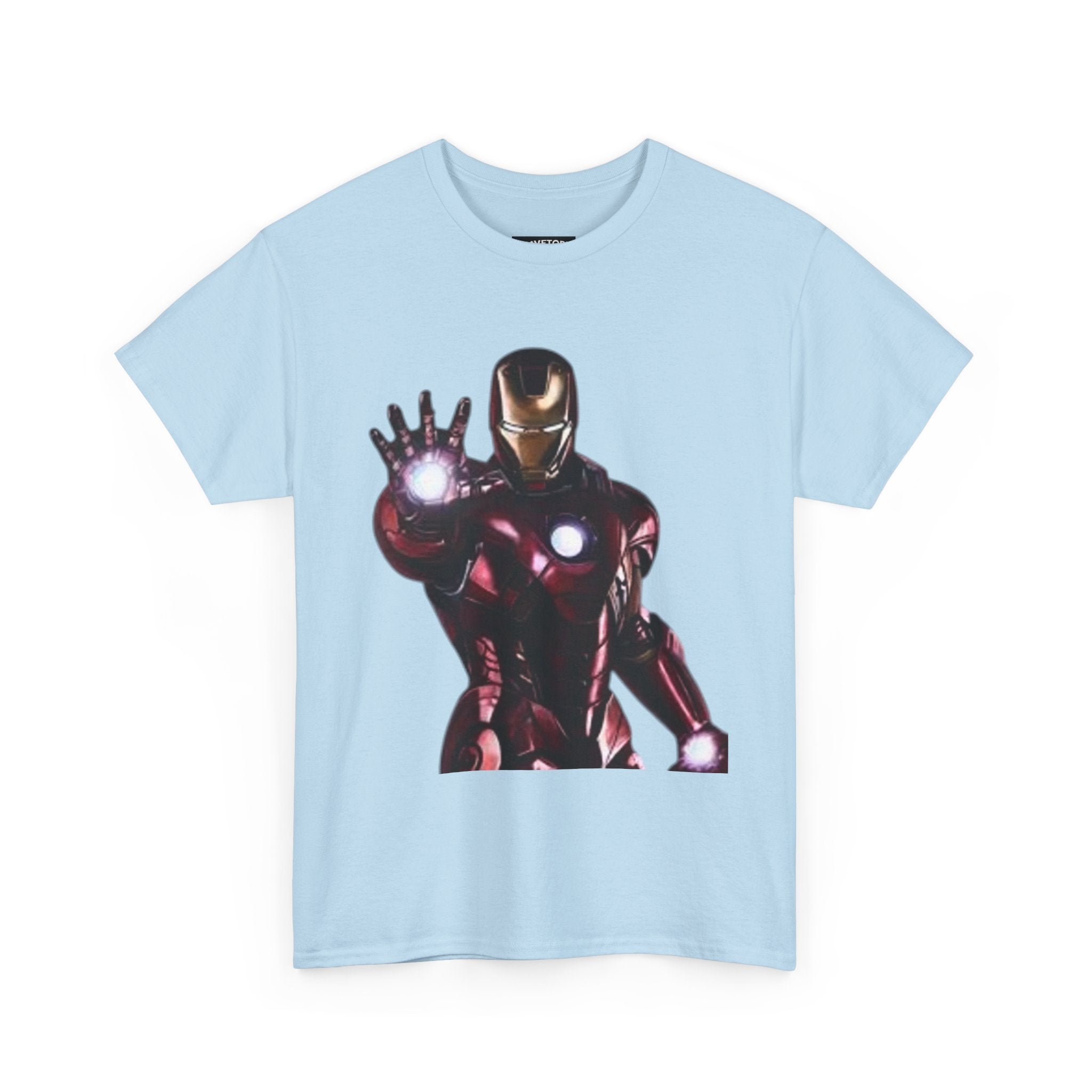 Iron Man Graphic Tee — Retro Superhero Chest Print T‑Shirt