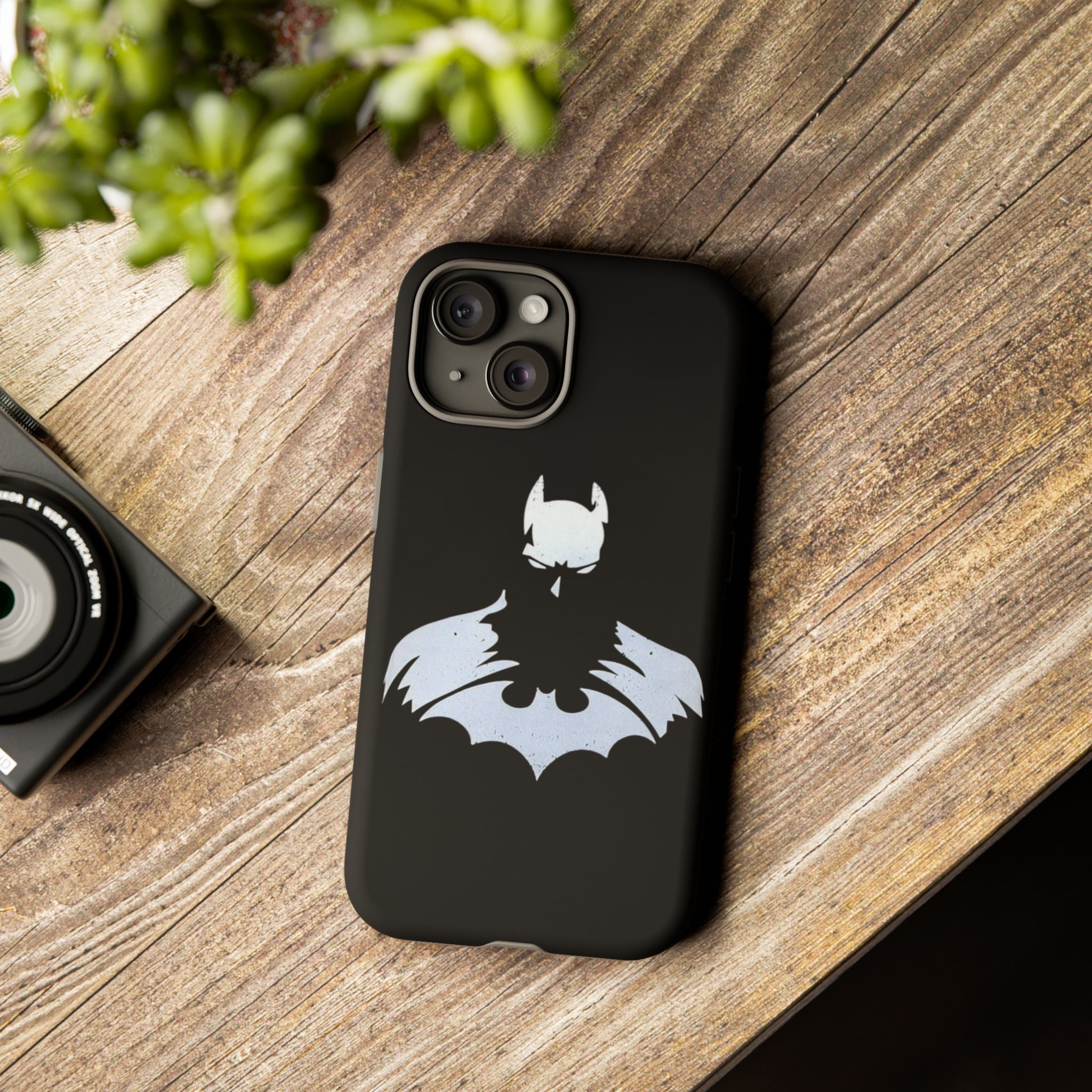 Batman Silhouette Tough Phone Case — Dark Knight Black Protective Cover