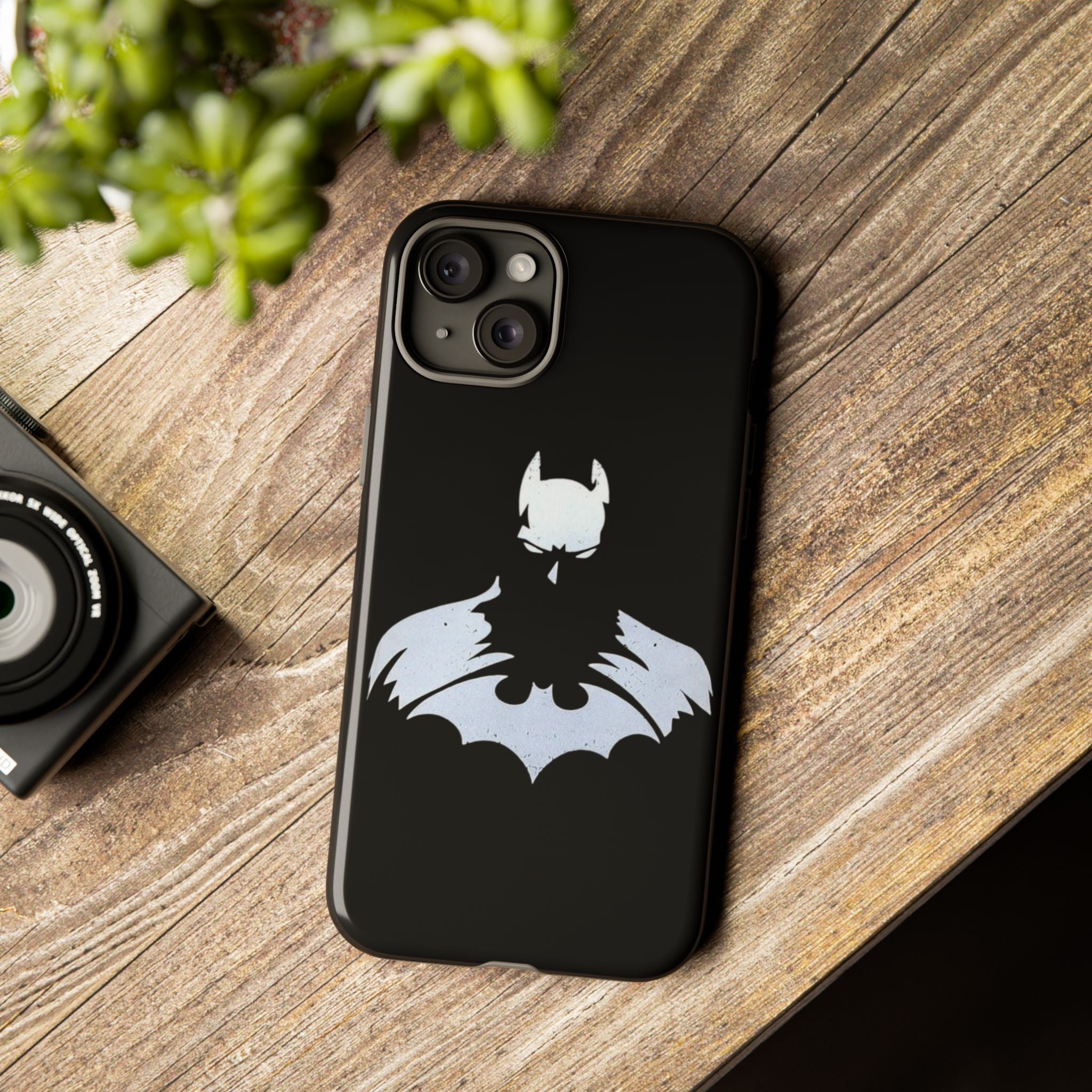 Batman Silhouette Tough Phone Case — Dark Knight Black Protective Cover