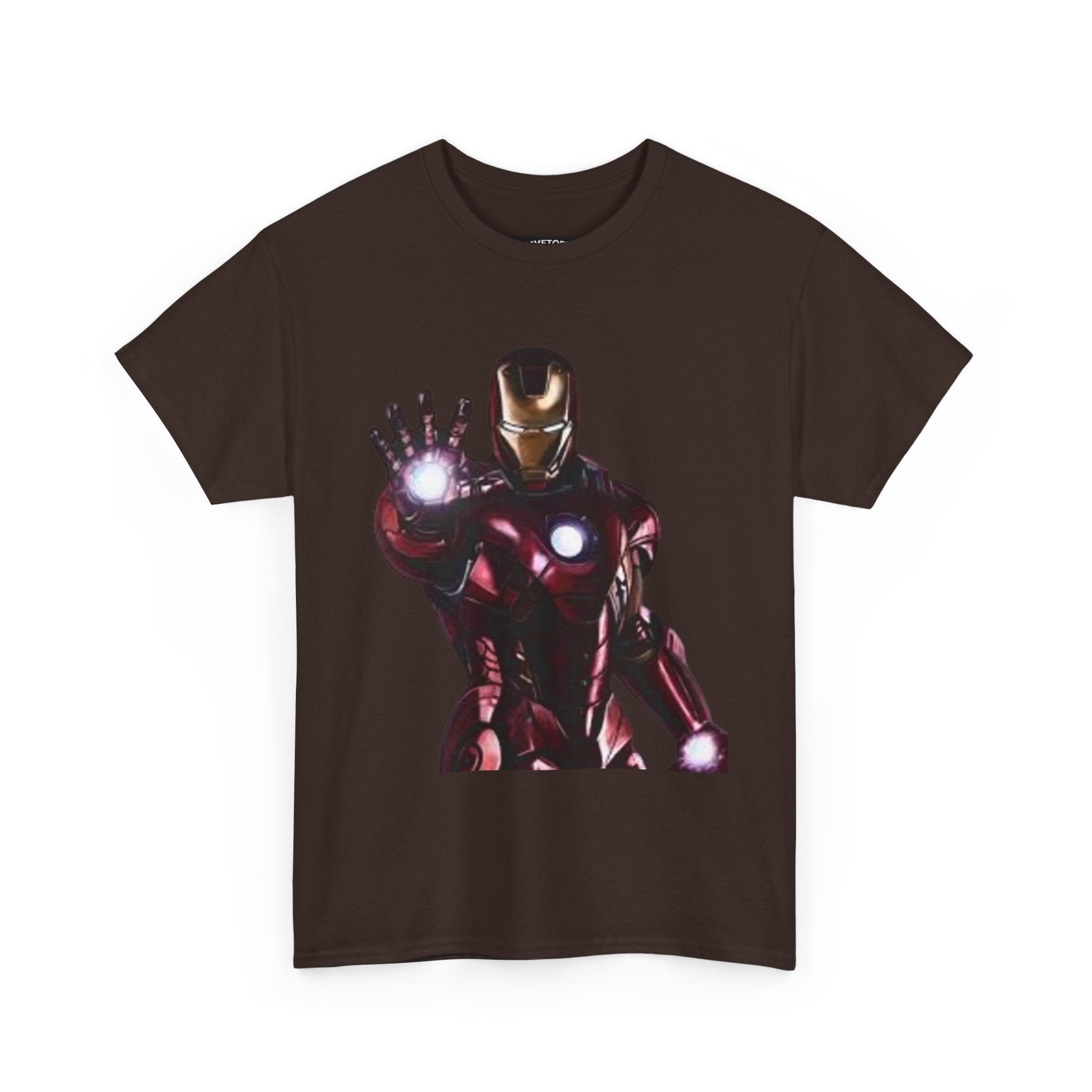 Iron Man Graphic Tee — Retro Superhero Chest Print T‑Shirt