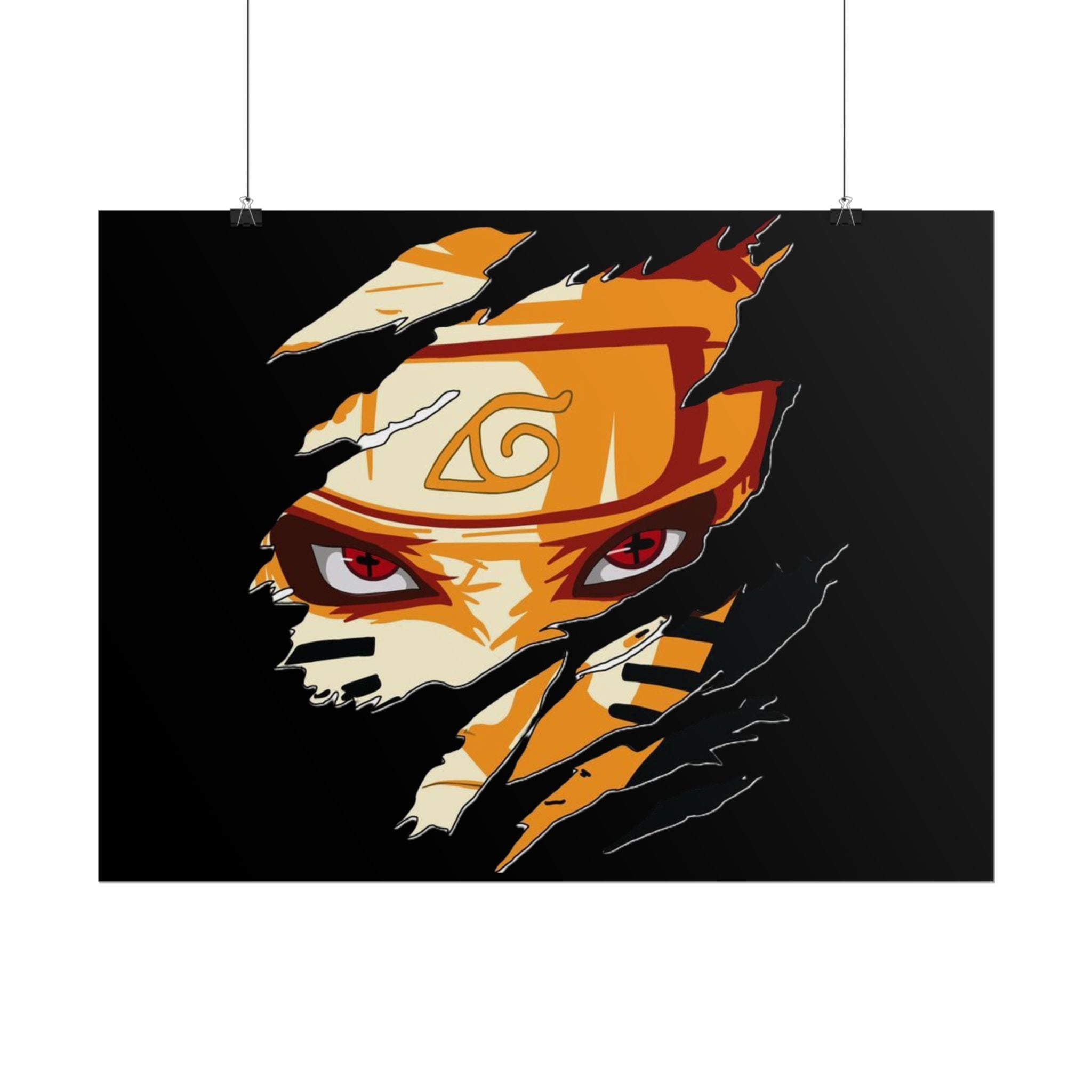 Naruto Scratch Effect Art Poster – Dynamic Anime Wall Print (Rolled Poster)
