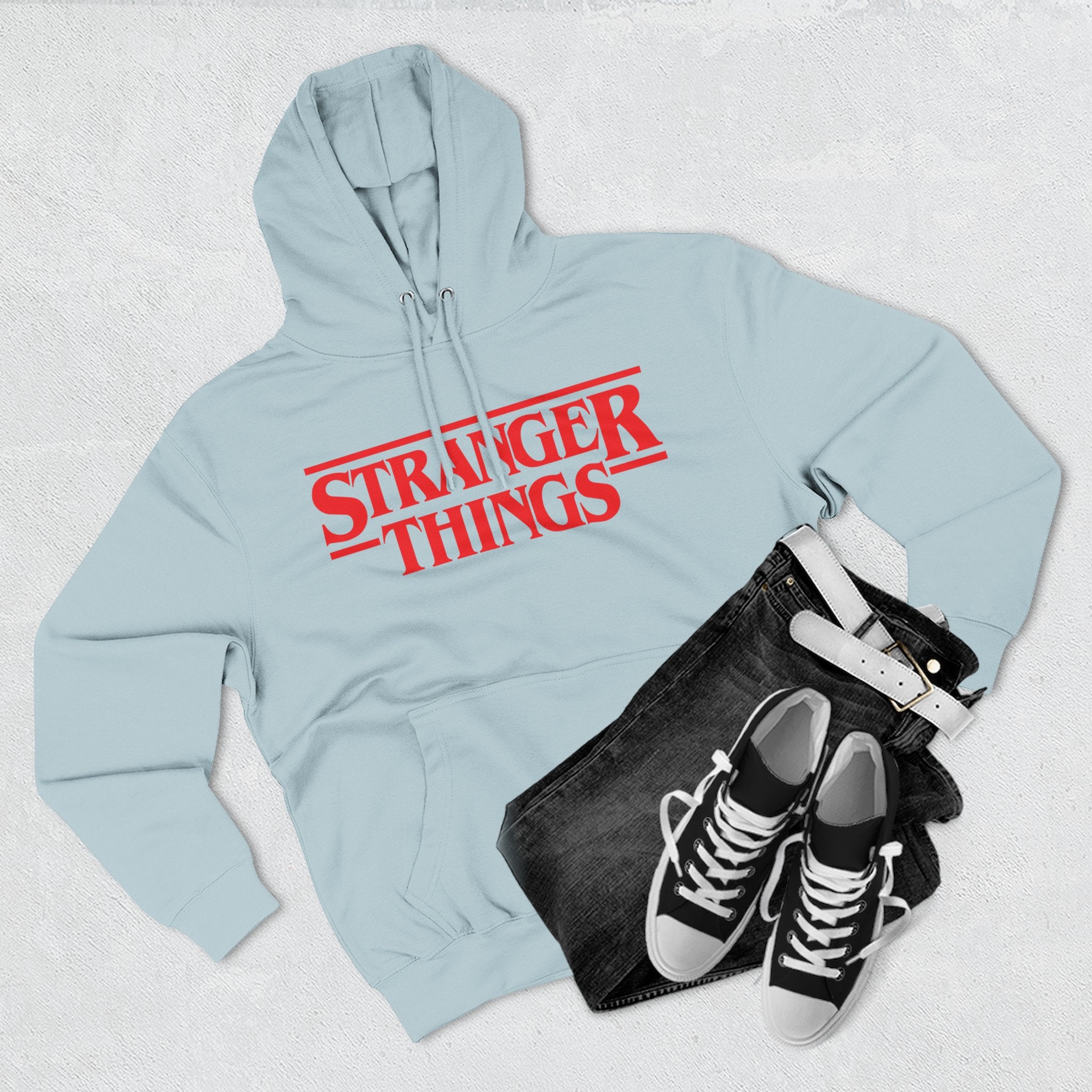 Stranger Things Fleece Hoodie – Retro Outline Logo Pullover