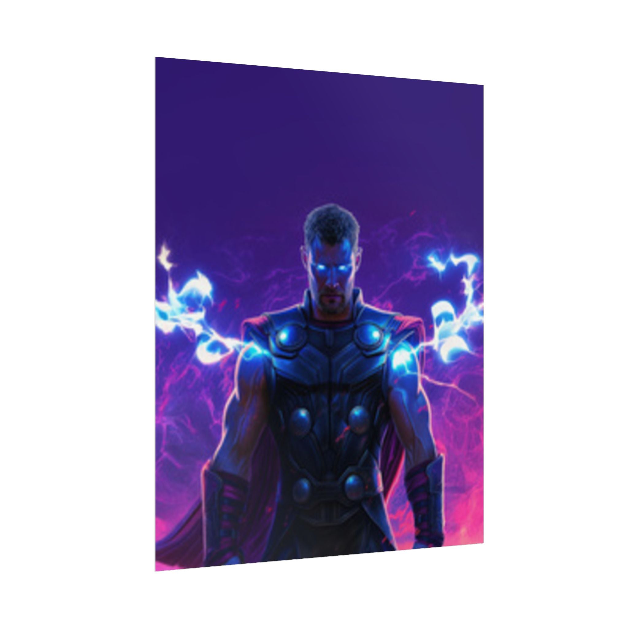 Thor Lightning Poster — Marvel Vibrant Superhero Wall Art (Rolled Poster)