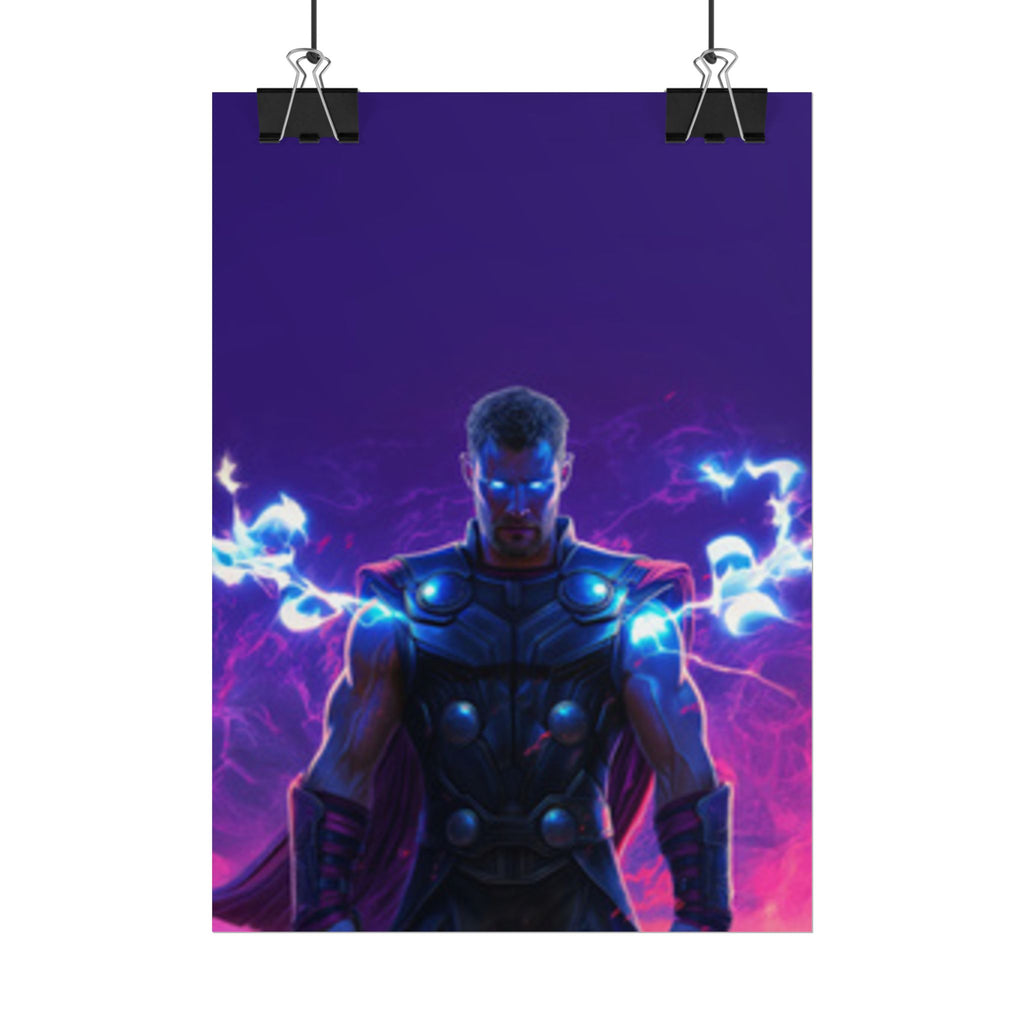 Thor Lightning Poster — Marvel Vibrant Superhero Wall Art (Rolled Poster)
