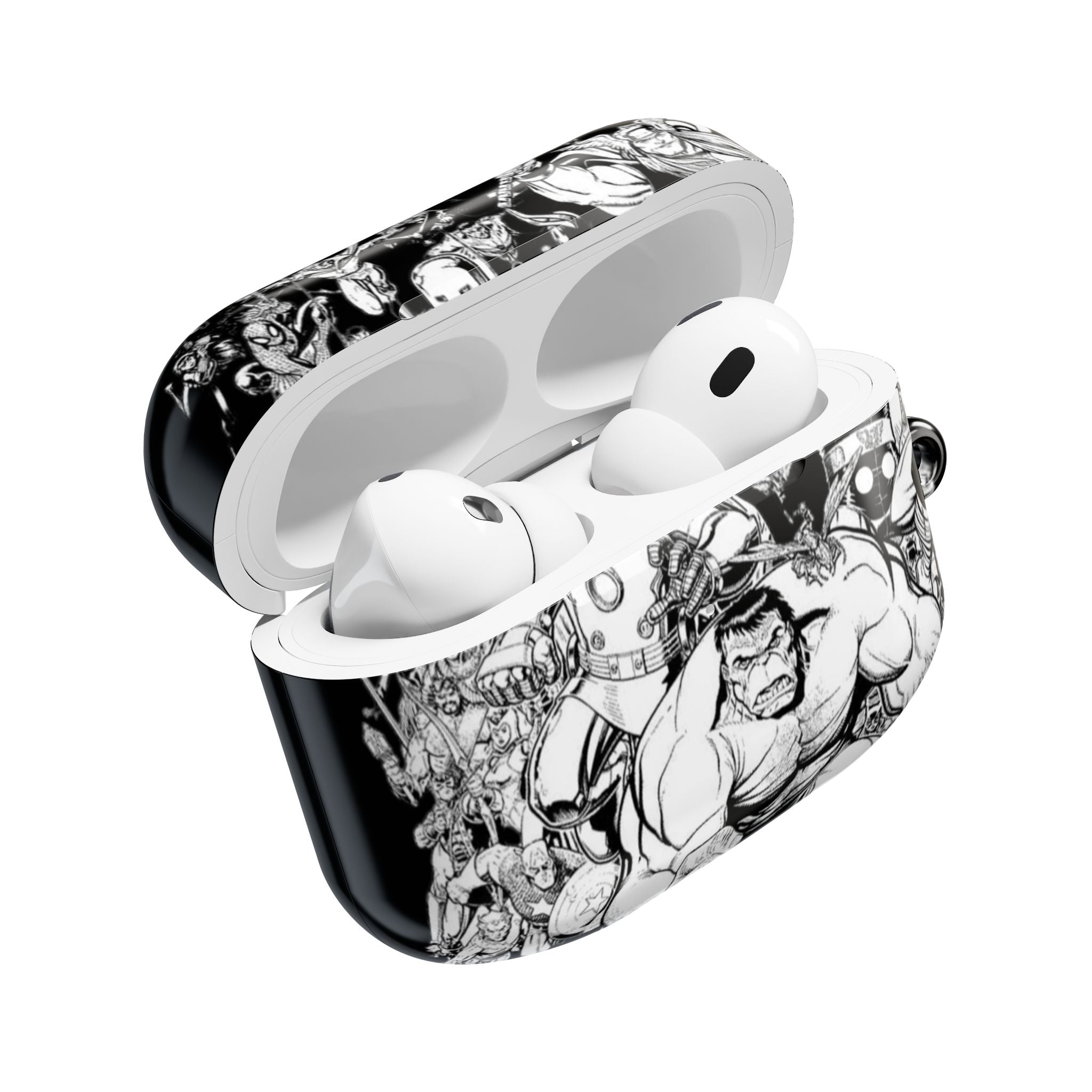 AirPod Case — Marvel Black and White Style