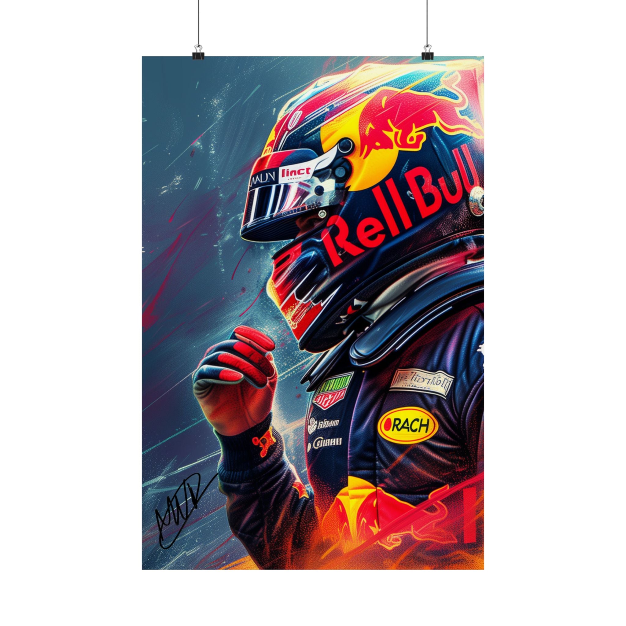 Max Verstappen with Signature Poster Formula 1