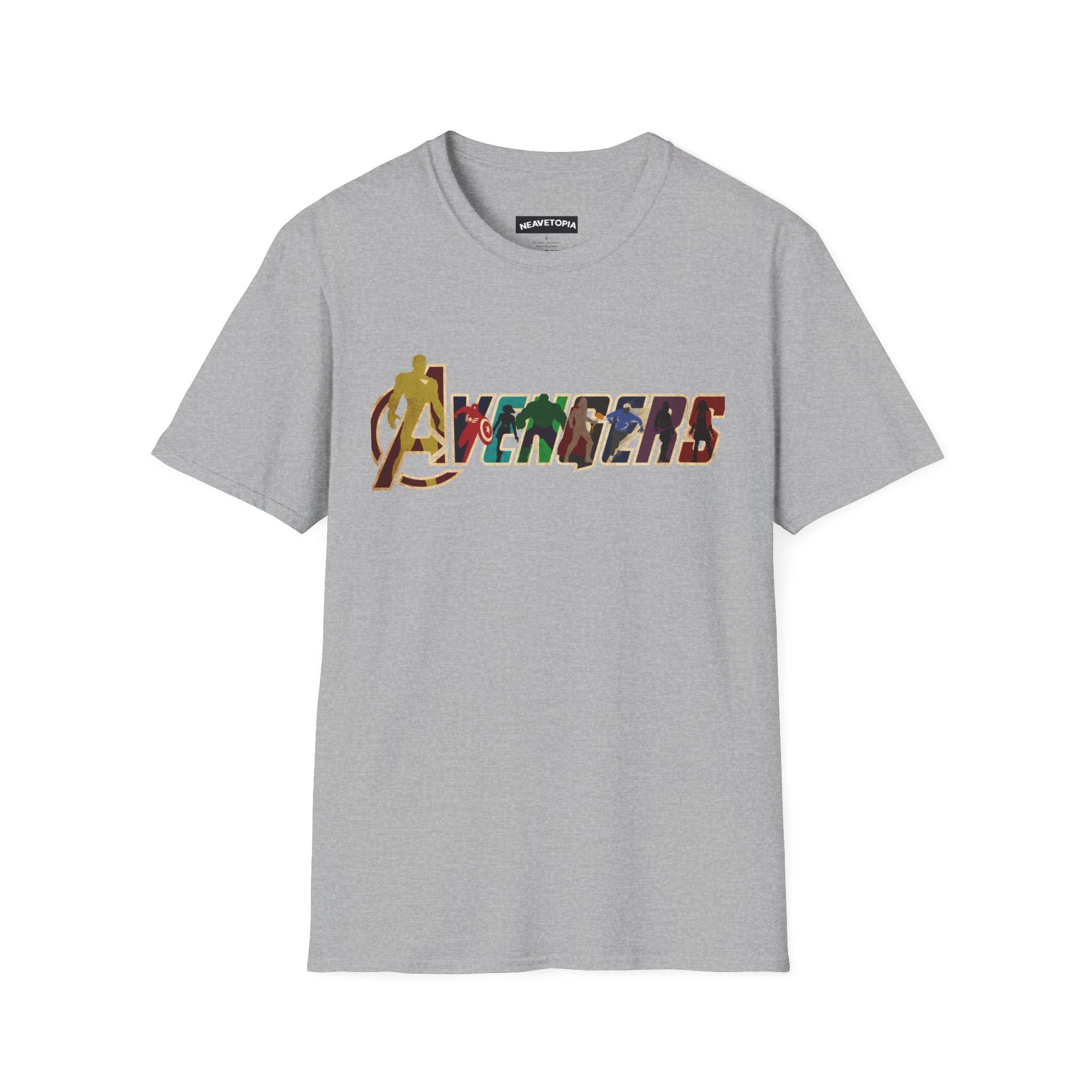 Avengers Logo T-Shirt — Marvel Hero Collage Graphic Tee