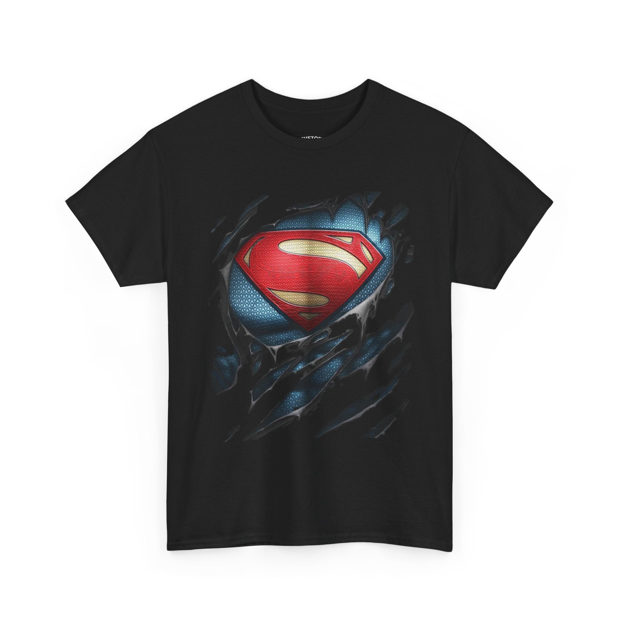 Superman Silhouette Ripped T‑Shirt — Minimal Dark Hero Graphic Tee