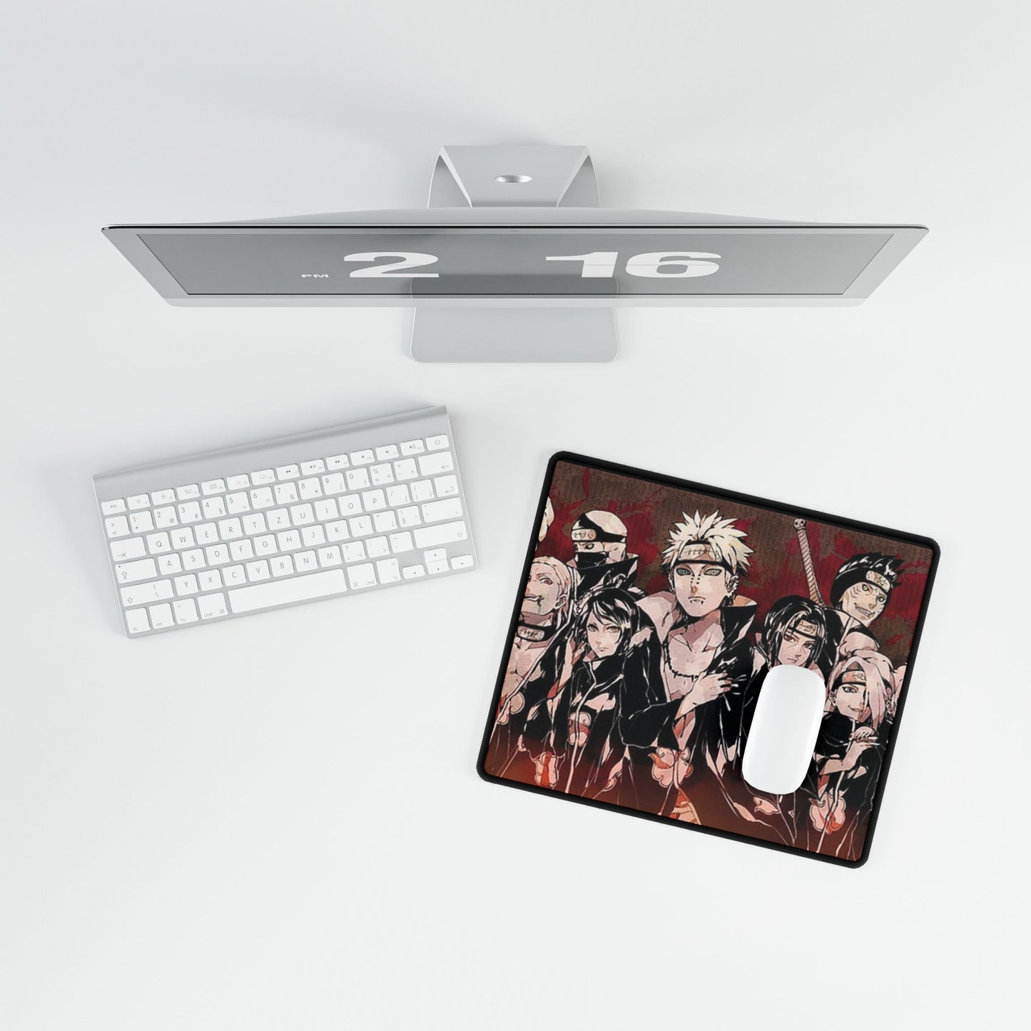 Naruto Character Group Desk Mat — Dark Red Ninja Squad Gaming Mouse Pad