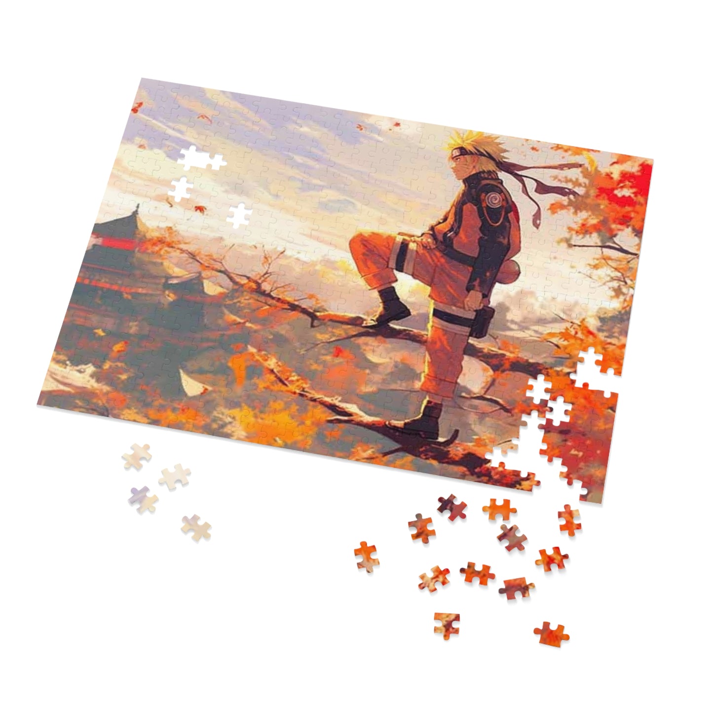 Naruto Autumn Scene Jigsaw Puzzle with Tin —  Anime Puzzle Gift