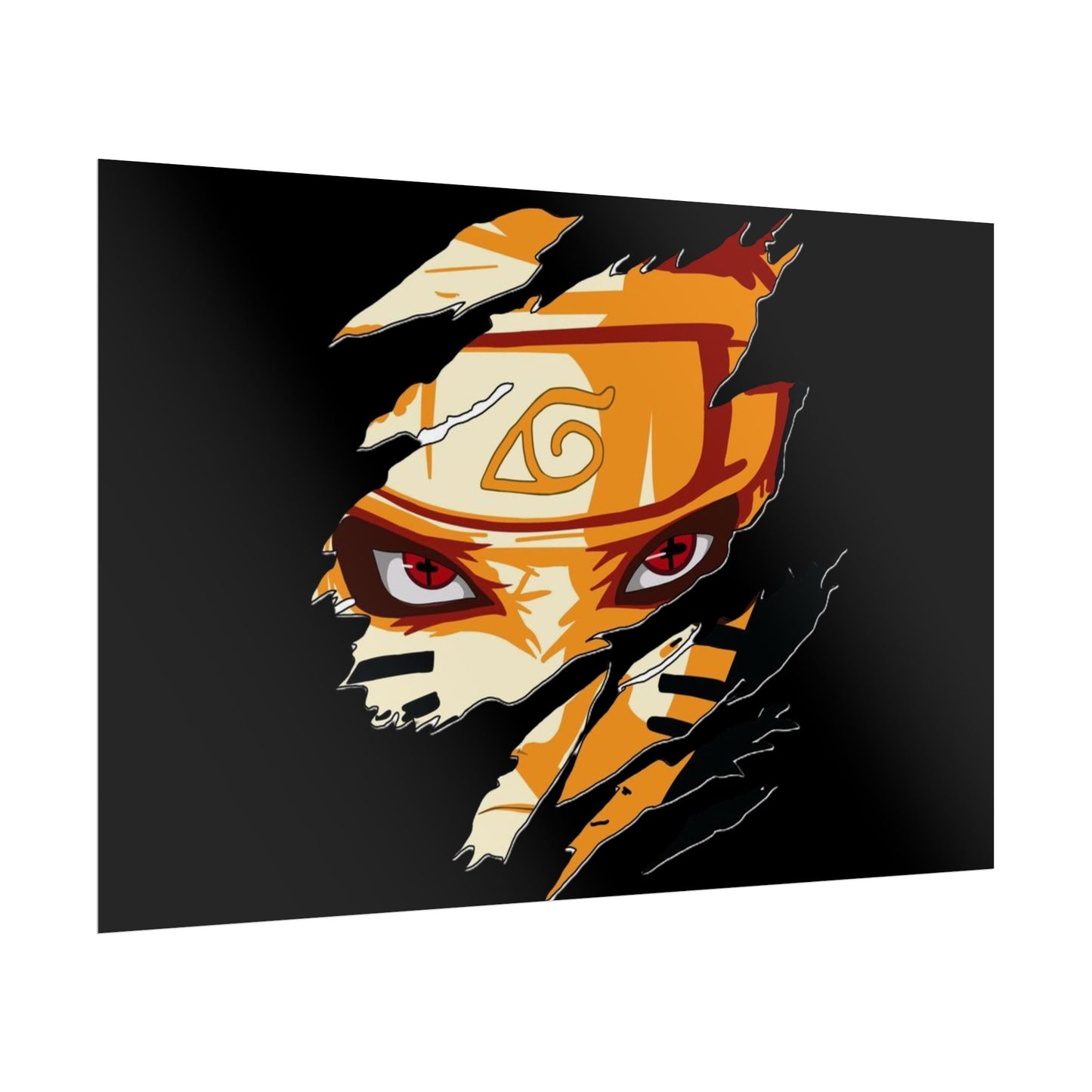 Naruto Scratch Effect Art Poster – Dynamic Anime Wall Print (Rolled Poster)