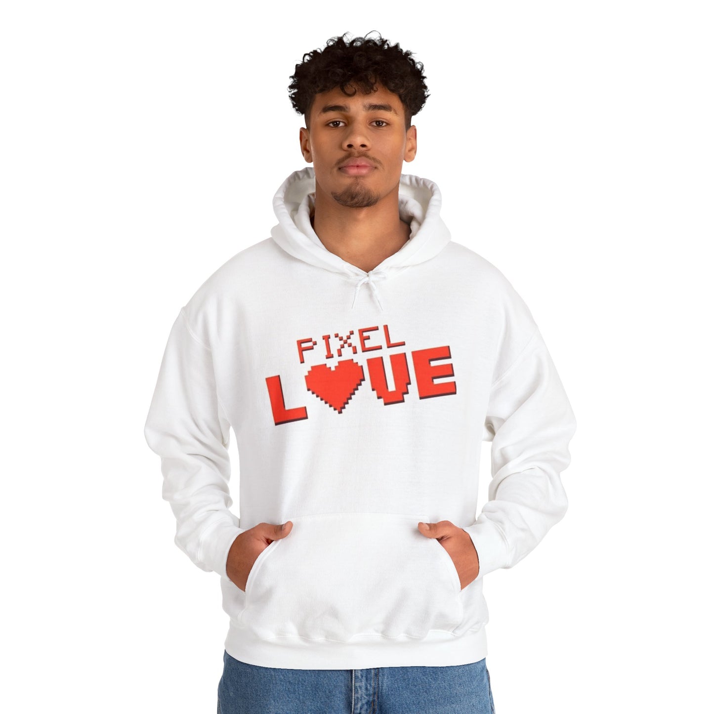 Pixel Love Hoodie – Retro 8-Bit Herz Gamer Valentinstags-Sweatshirt