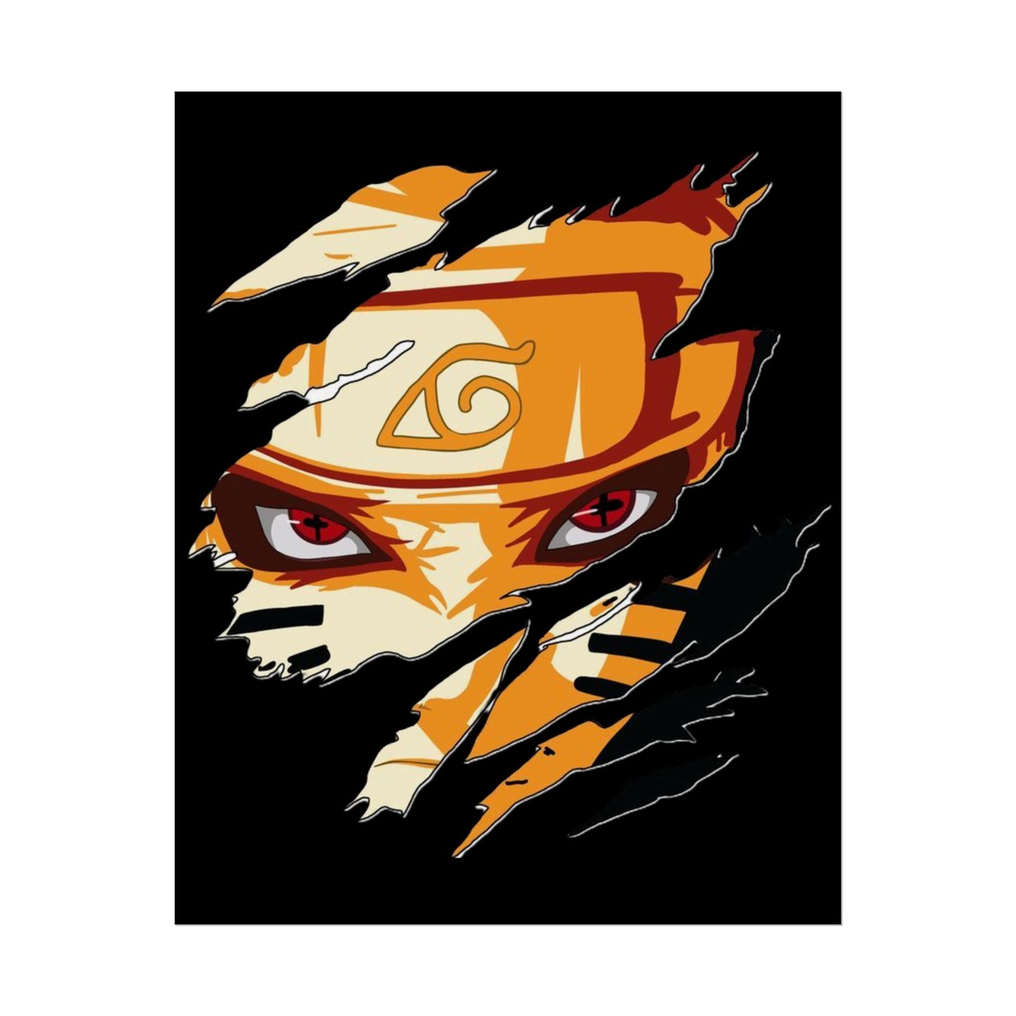 Naruto Scratch Effect Art Poster – Dynamic Anime Wall Print (Rolled Poster)