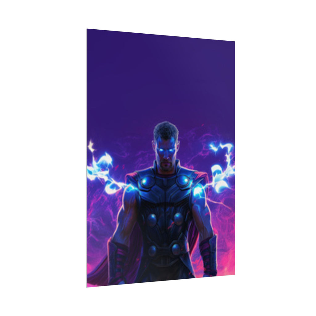 Thor Lightning Poster — Marvel Vibrant Superhero Wall Art (Rolled Poster)