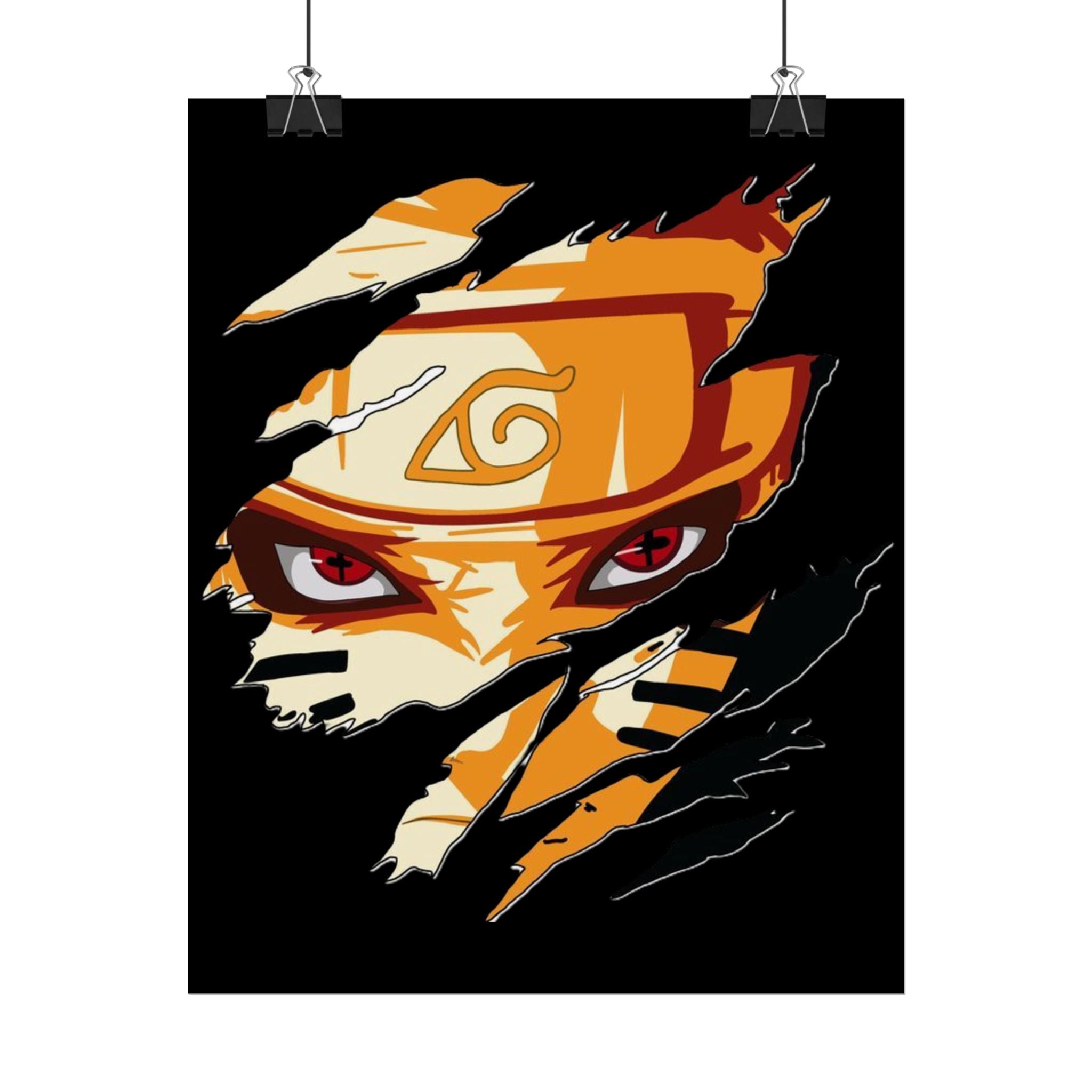 Naruto Scratch Effect Art Poster – Dynamic Anime Wall Print (Rolled Poster)