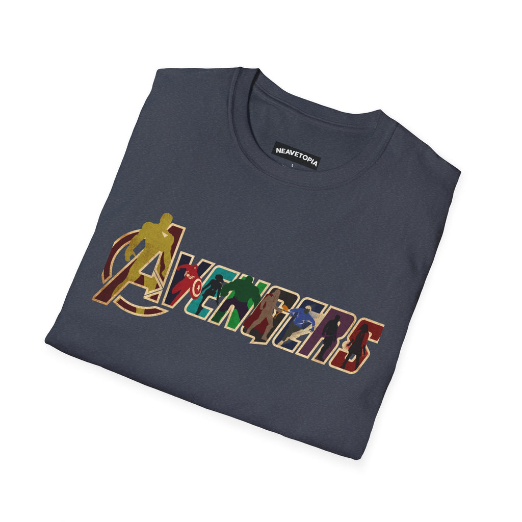 Avengers Logo T-Shirt — Marvel Hero Collage Graphic Tee
