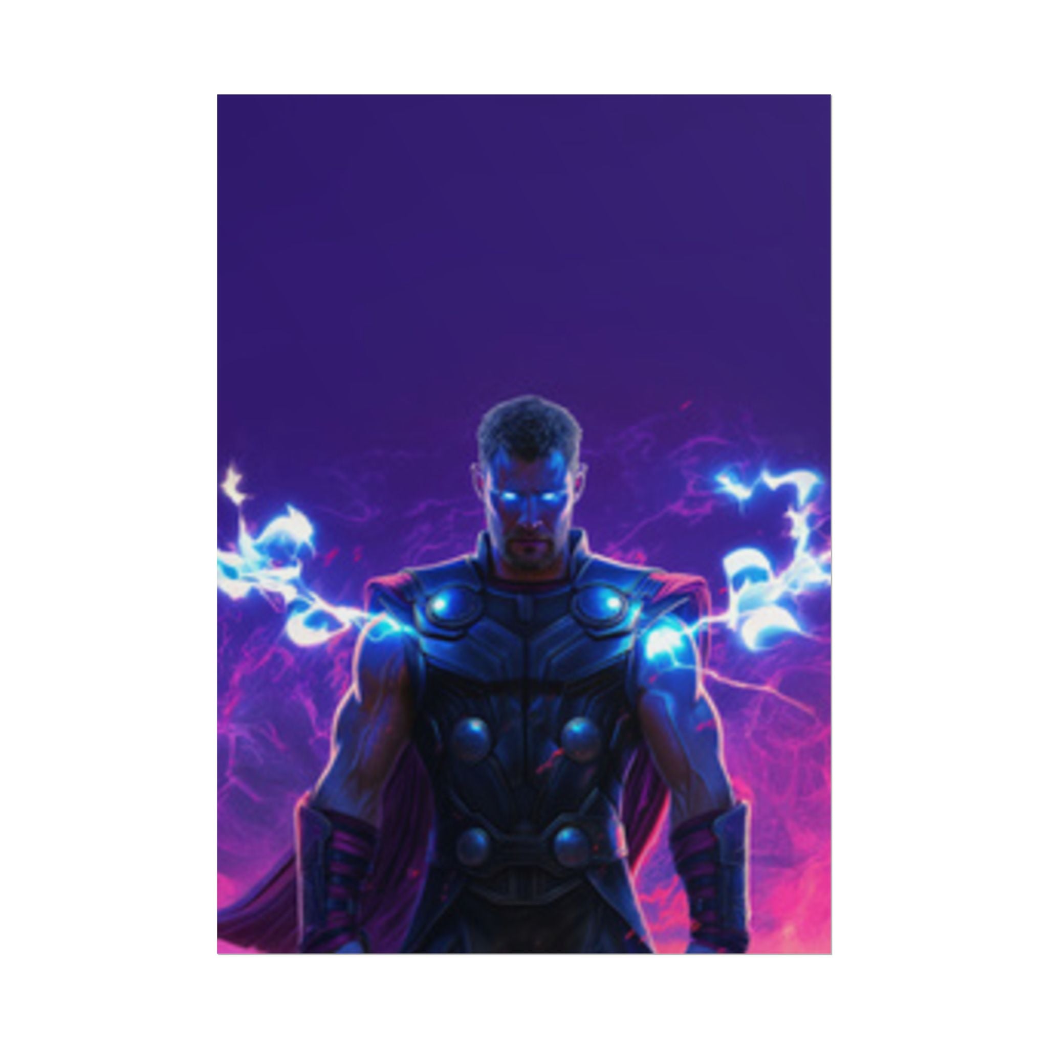Thor Lightning Poster — Marvel Vibrant Superhero Wall Art (Rolled Poster)