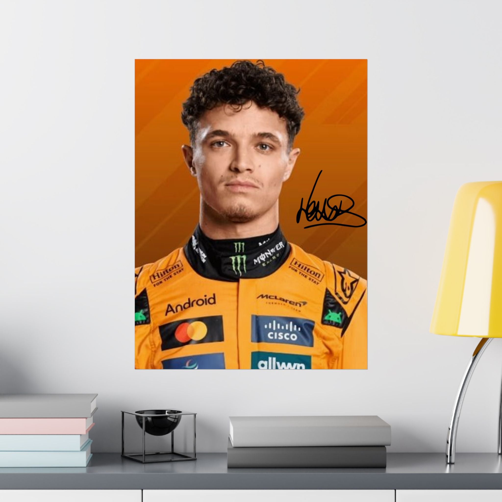 Lando Norris Poster Matte Vertical | F1 Racing Mc Laren Driver Artwork  | Original Signature
