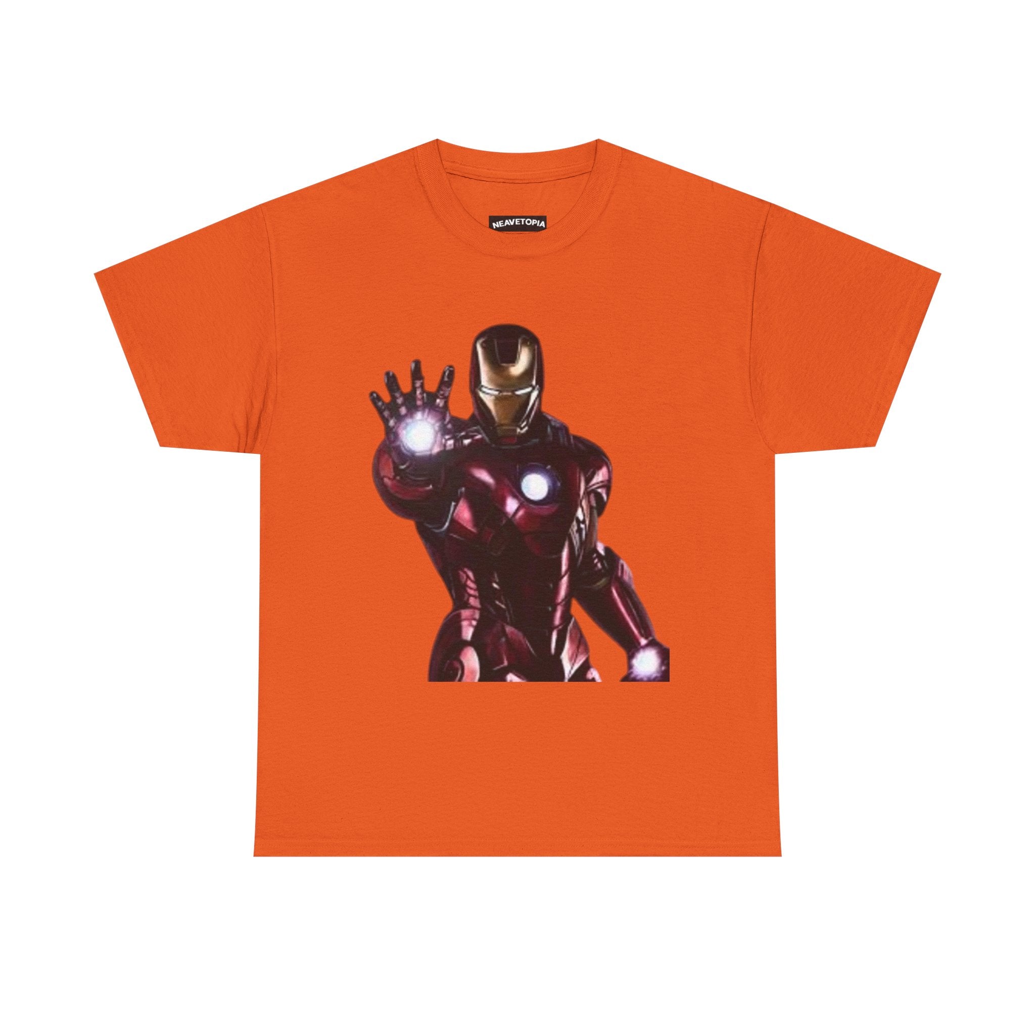 Iron Man Graphic Tee — Retro Superhero Chest Print T‑Shirt