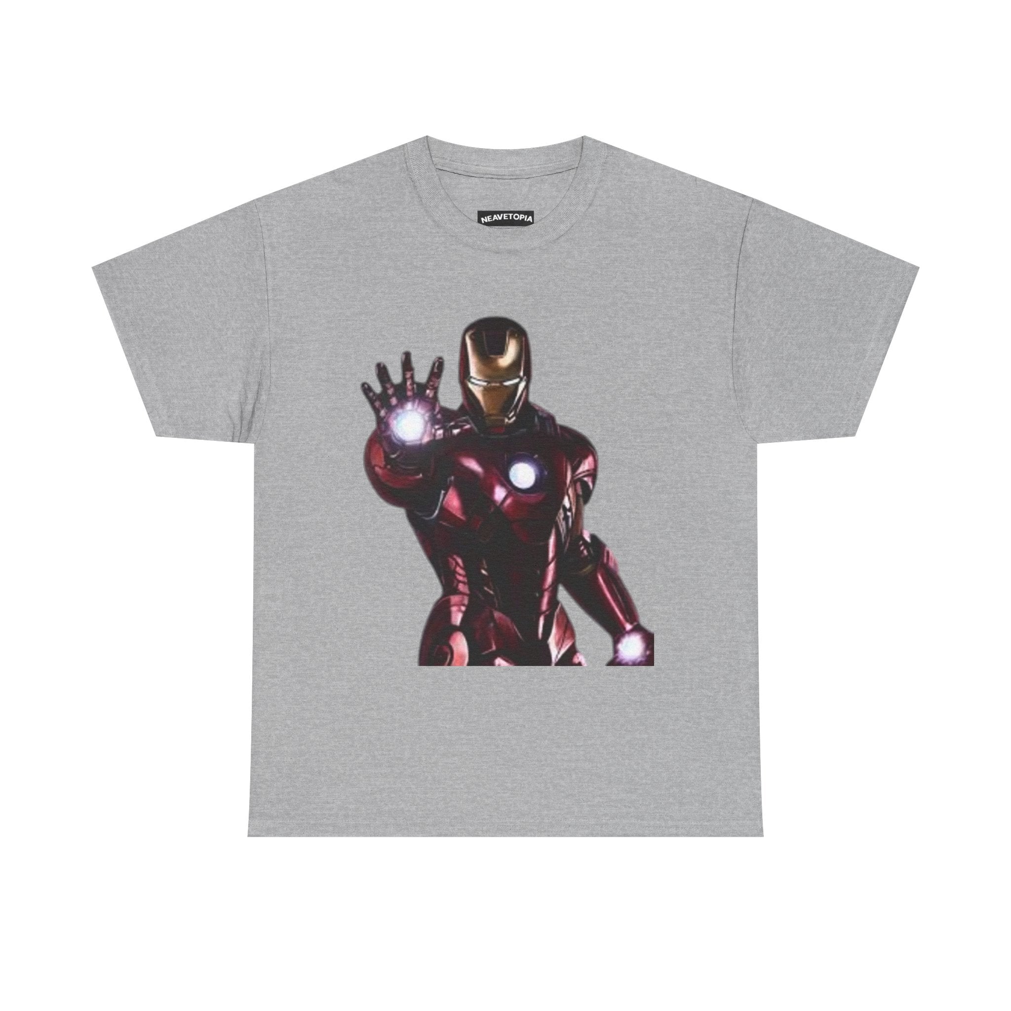 Iron Man Graphic Tee — Retro Superhero Chest Print T‑Shirt