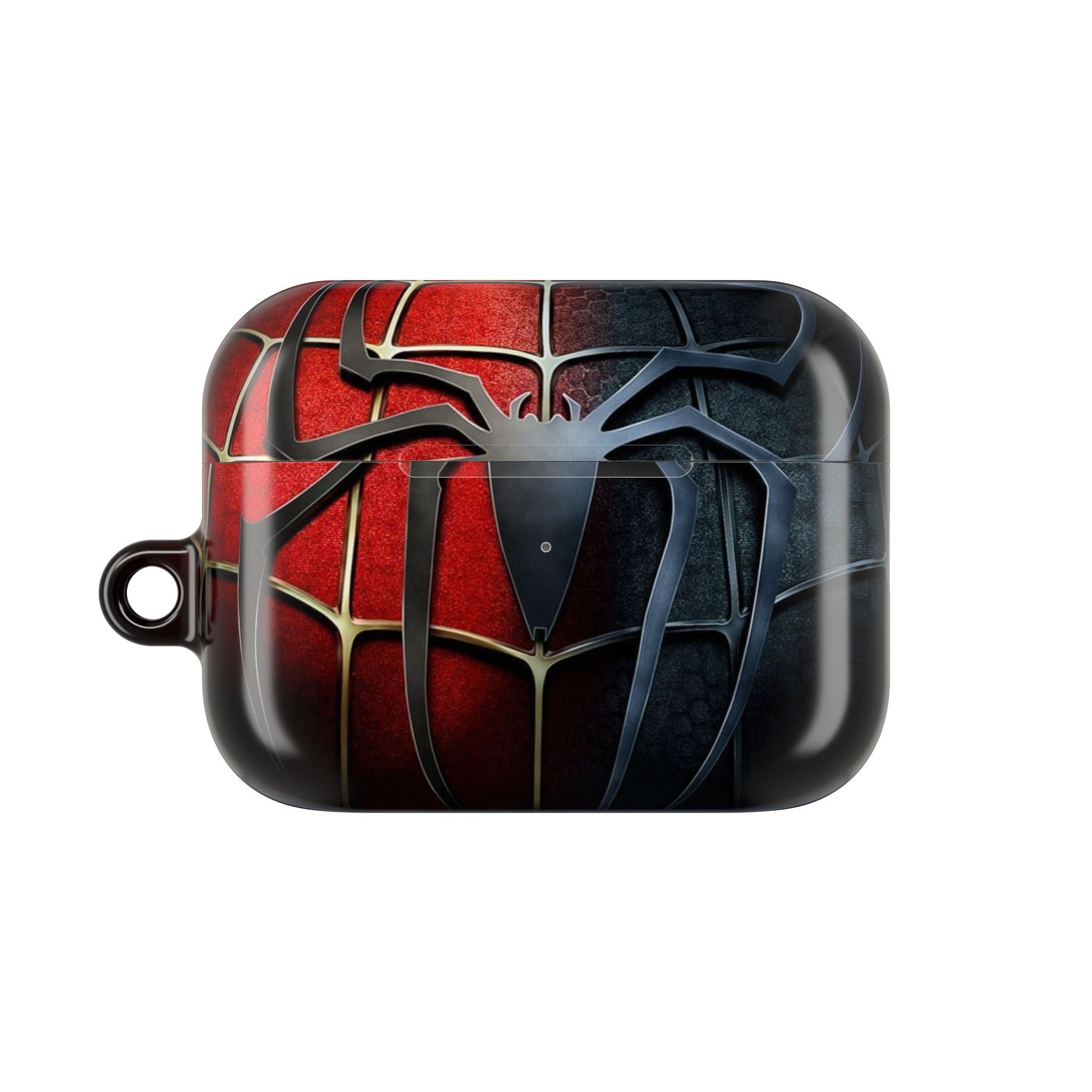 Spider Web AirPod Case – Red & Black Superhero Design Protective Cover