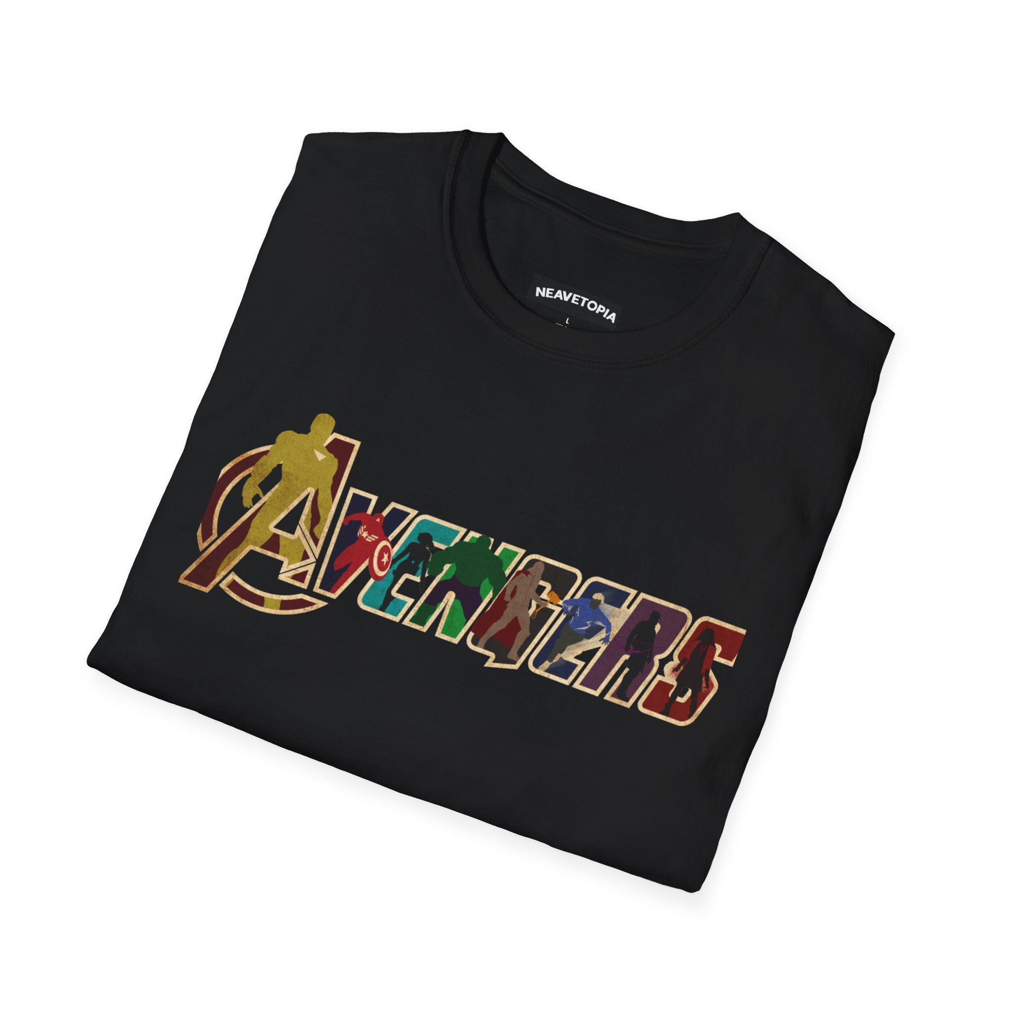 Avengers Logo T-Shirt — Marvel Hero Collage Graphic Tee