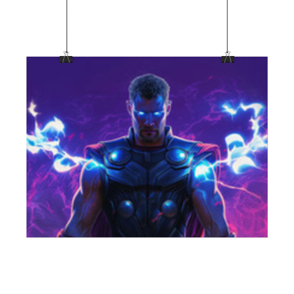 Thor Lightning Poster — Marvel Vibrant Superhero Wall Art (Rolled Poster)