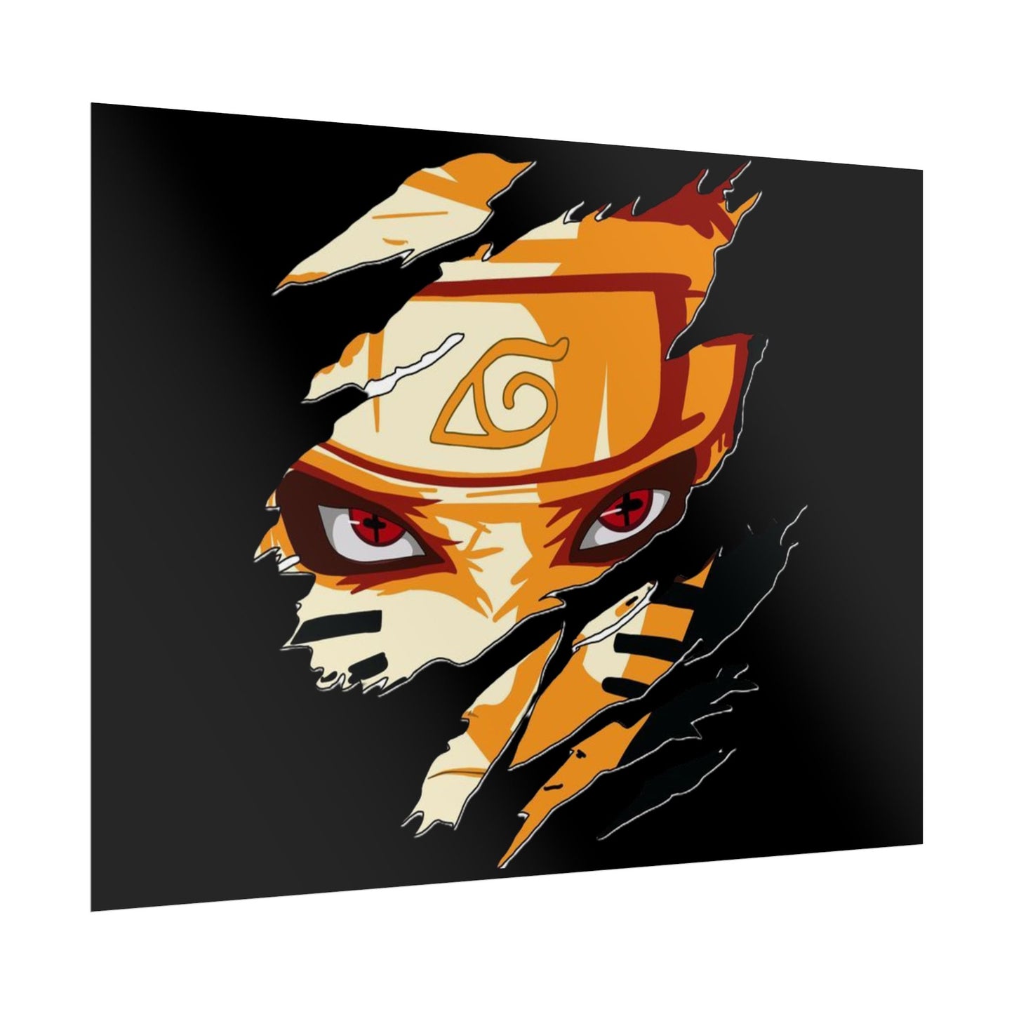 Naruto Scratch Effect Art Poster – Dynamic Anime Wall Print (Rolled Poster)
