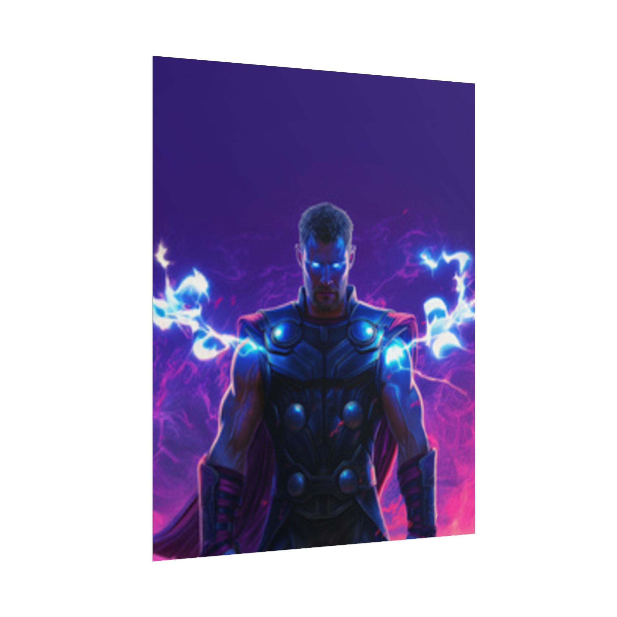 Thor Lightning Poster — Marvel Vibrant Superhero Wall Art (Rolled Poster)