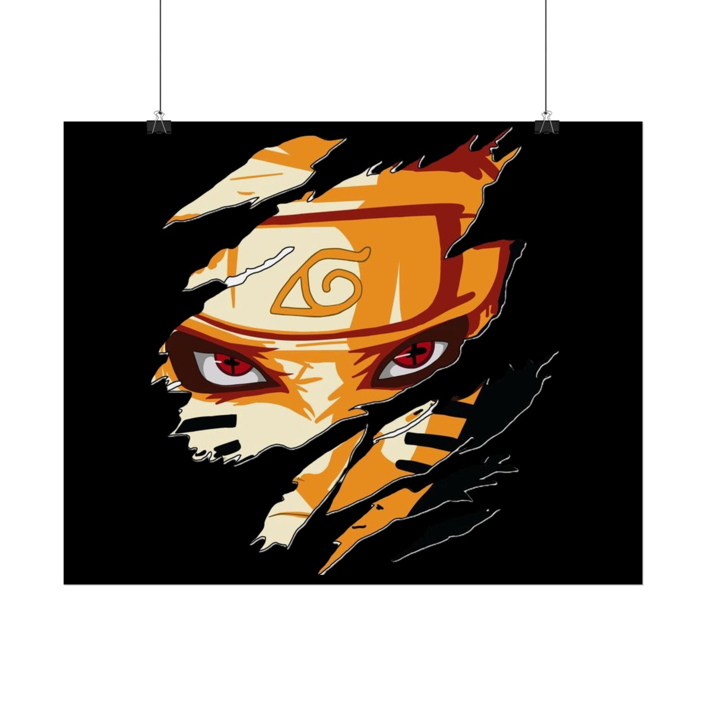 Naruto Scratch Effect Art Poster – Dynamic Anime Wall Print (Rolled Poster)
