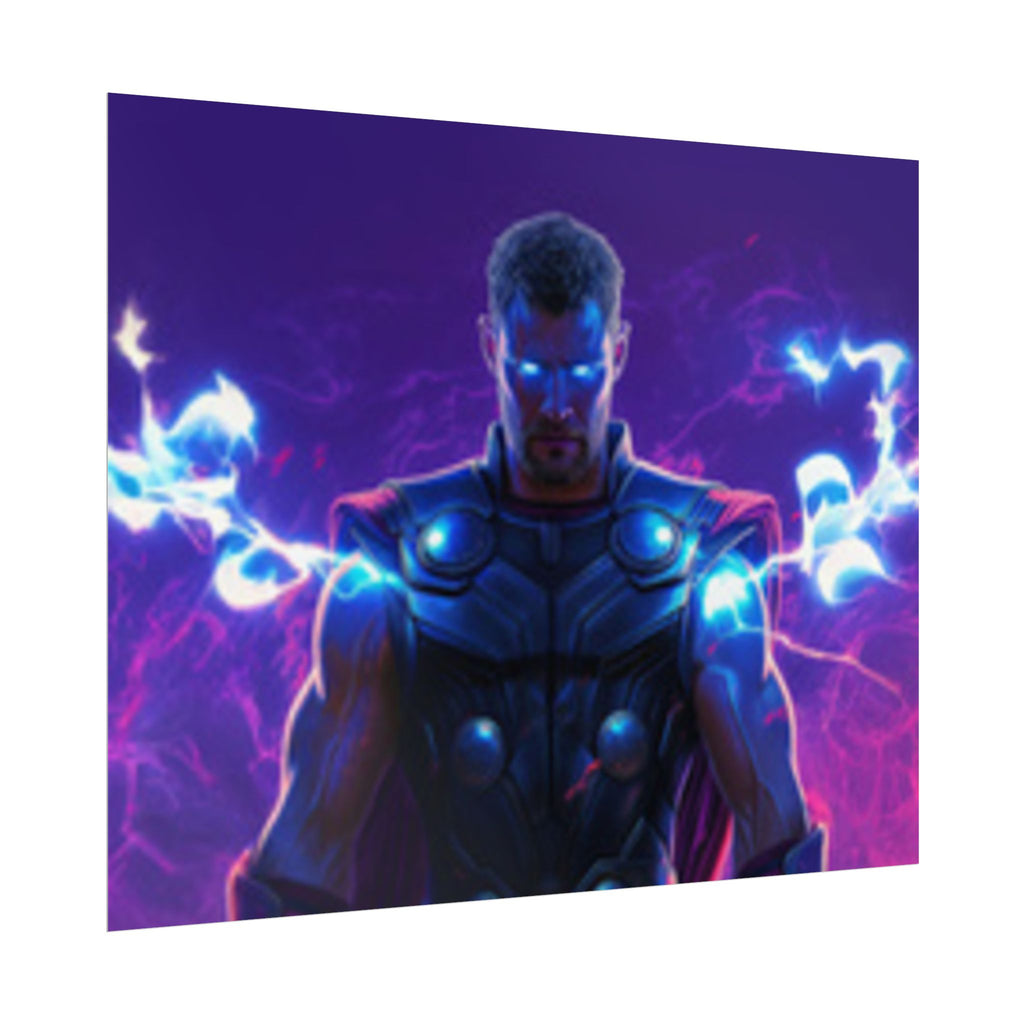 Thor Lightning Poster — Marvel Vibrant Superhero Wall Art (Rolled Poster)
