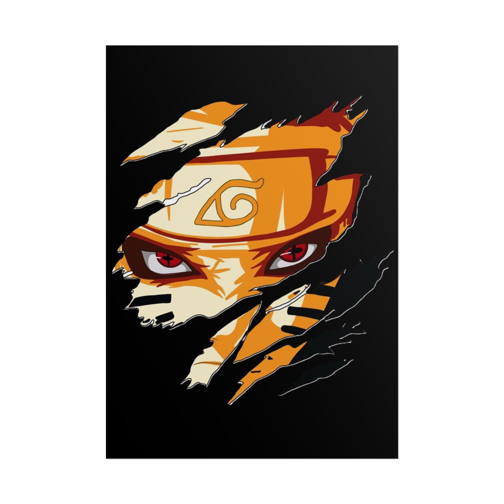Naruto Scratch Effect Art Poster – Dynamic Anime Wall Print (Rolled Poster)