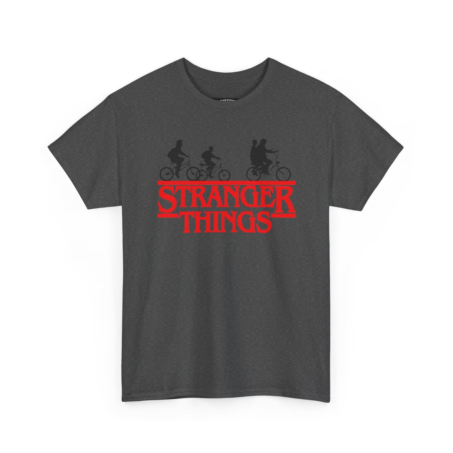 Stranger Things Retro Style Logo Bike Silhouette Tee