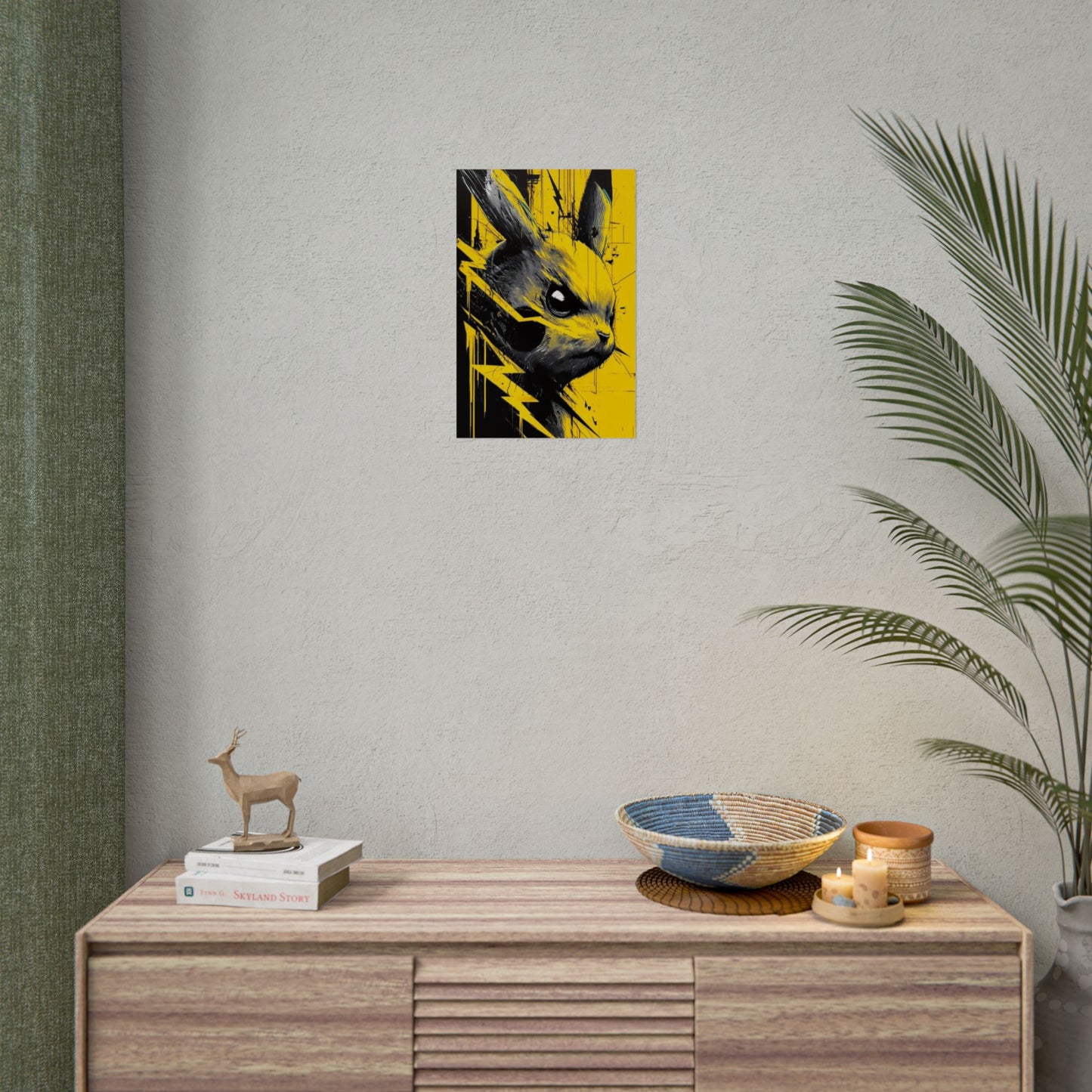 Elektrisches Pika-Kunstposter – Gelber Blitz Anime-Wanddruck