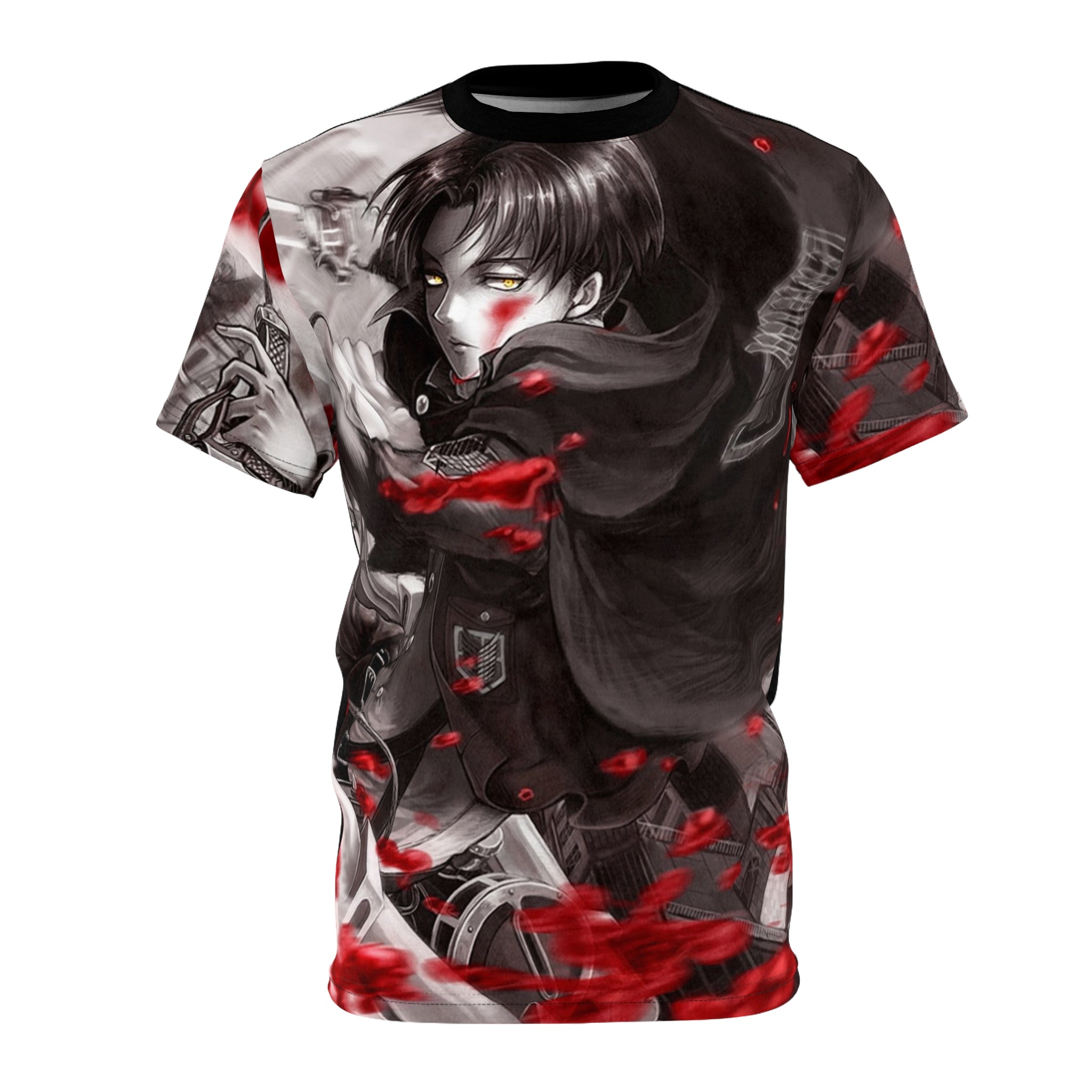 Attack Anime on Titan : Levi Red Black Shirt