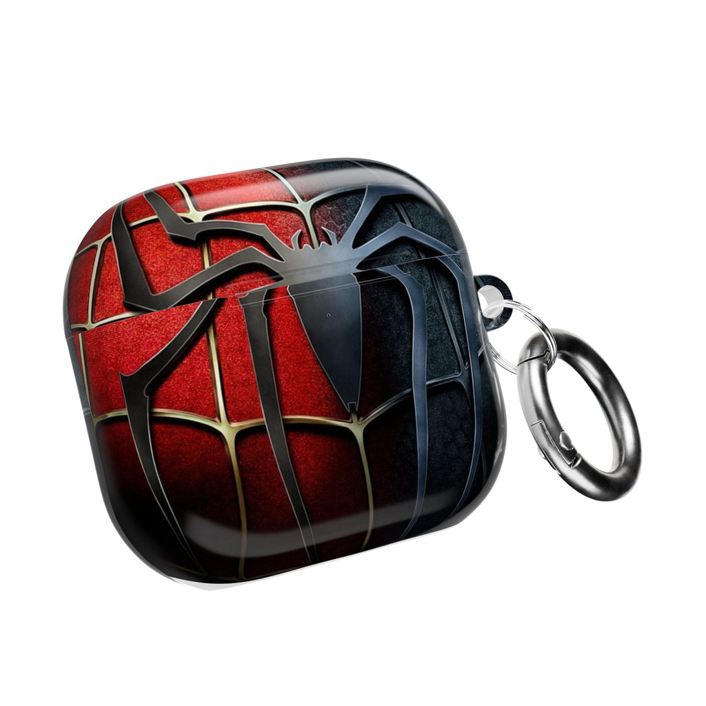 Spider Web AirPod Case – Red & Black Superhero Design Protective Cover