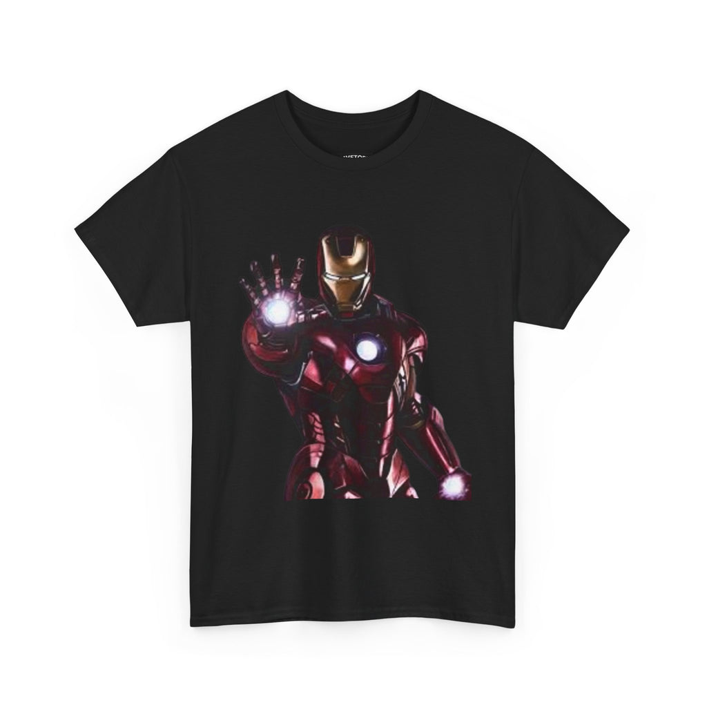 Iron Man Graphic Tee — Retro Superhero Chest Print T‑Shirt