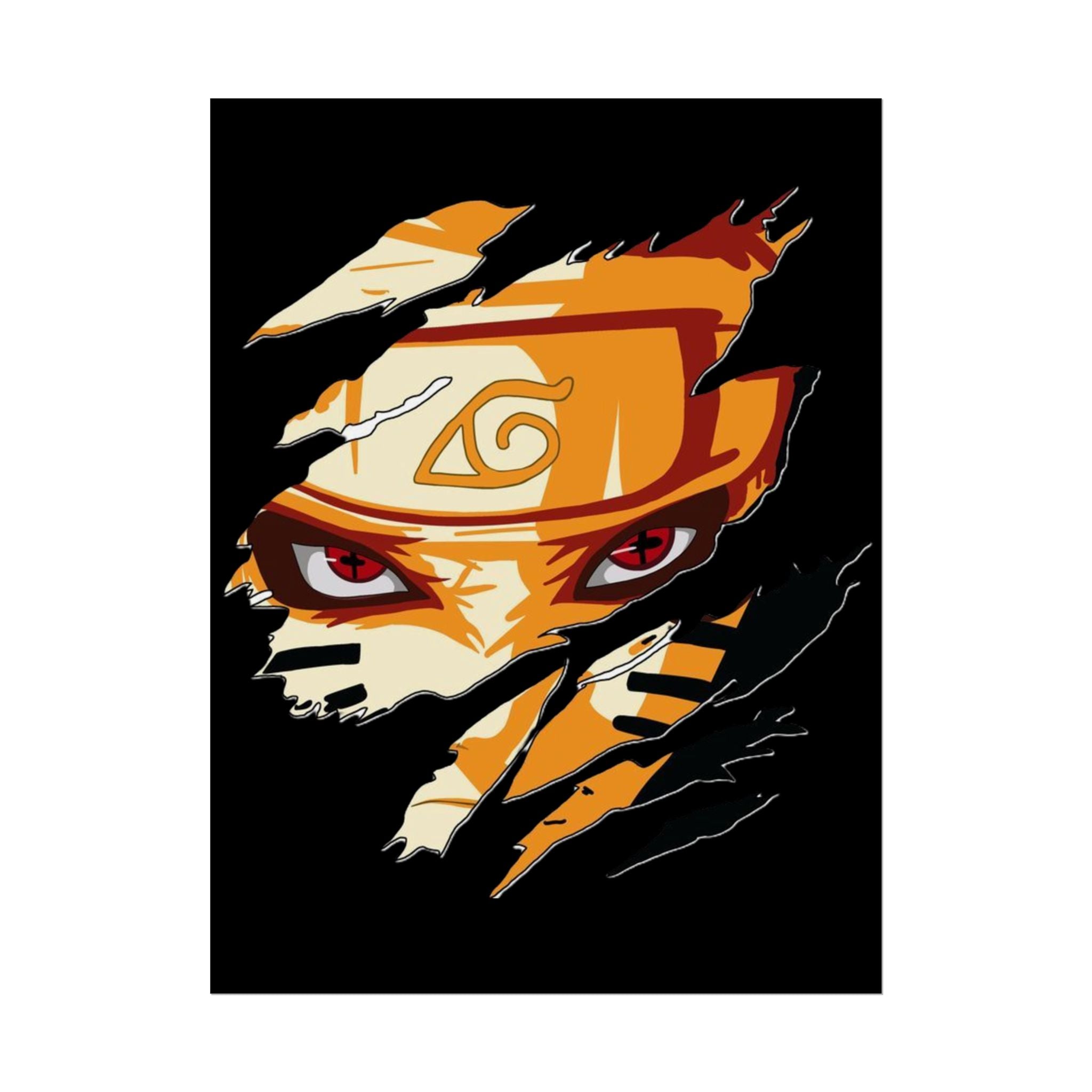 Naruto Scratch Effect Art Poster – Dynamic Anime Wall Print (Rolled Poster)