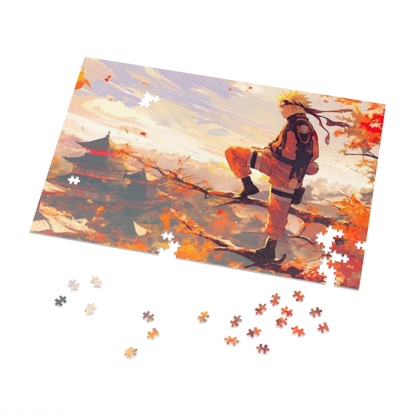 Naruto Autumn Scene Jigsaw Puzzle with Tin —  Anime Puzzle Gift