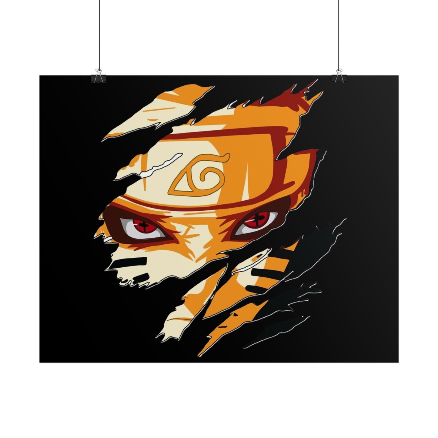 Naruto Scratch Effect Art Poster – Dynamic Anime Wall Print (Rolled Poster)