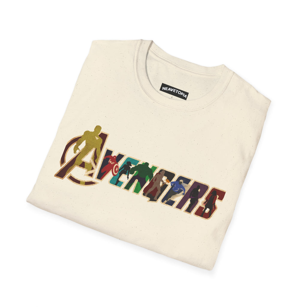 Avengers Logo T-Shirt — Marvel Hero Collage Graphic Tee