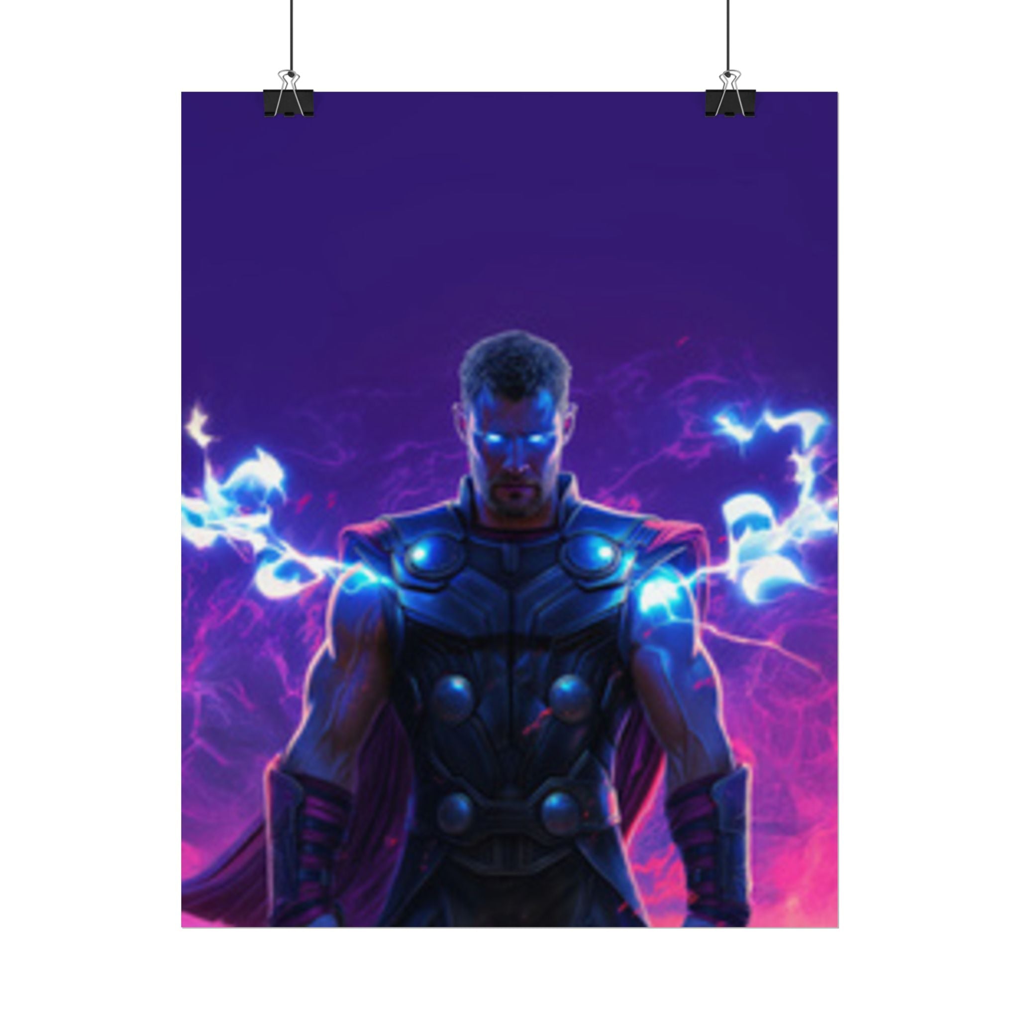 Thor Lightning Poster — Marvel Vibrant Superhero Wall Art (Rolled Poster)