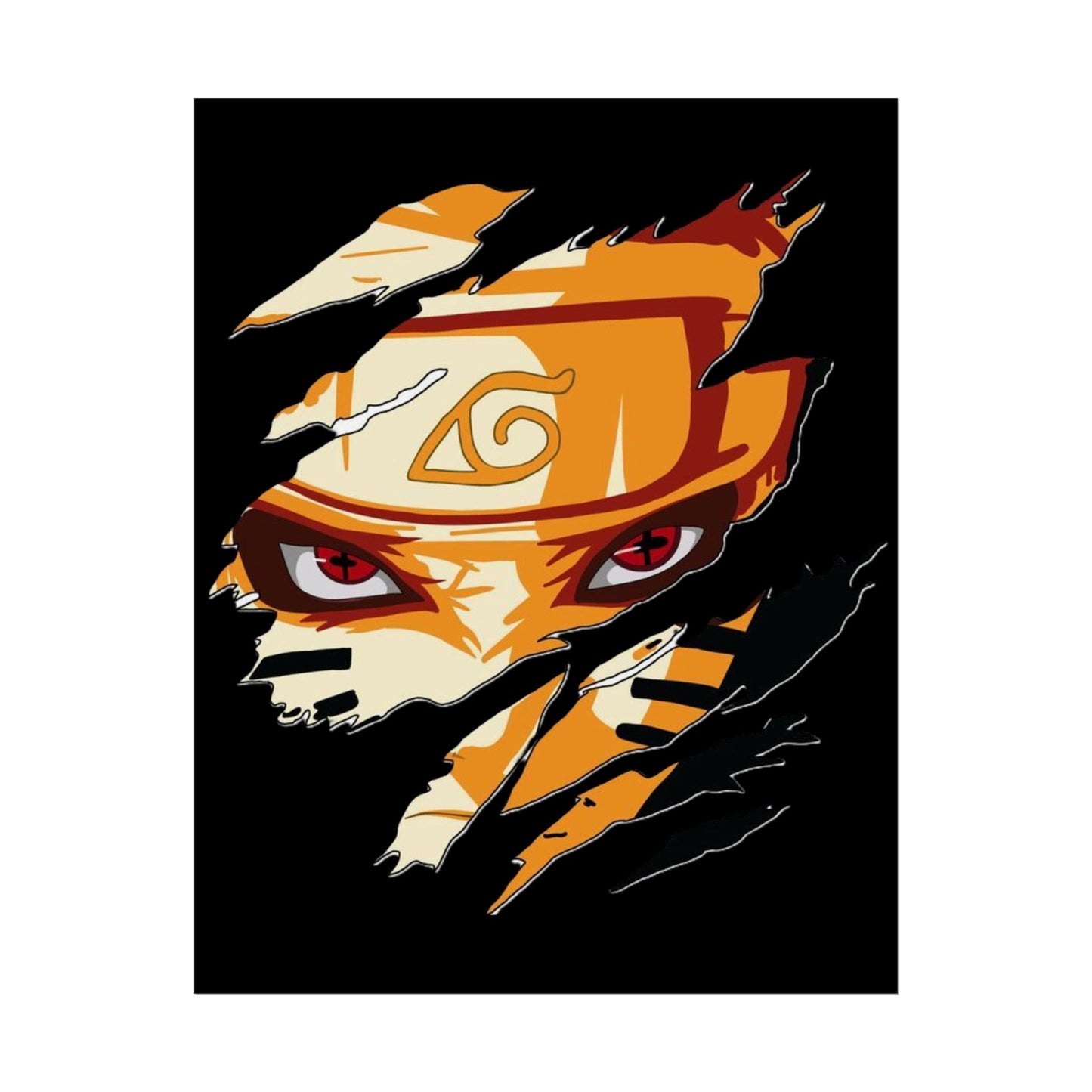 Naruto Scratch Effect Art Poster – Dynamic Anime Wall Print (Rolled Poster)
