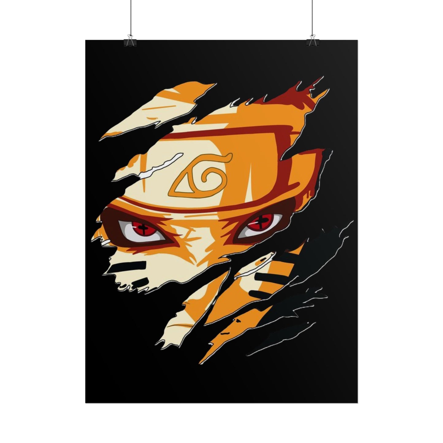 Naruto Scratch Effect Art Poster – Dynamic Anime Wall Print (Rolled Poster)