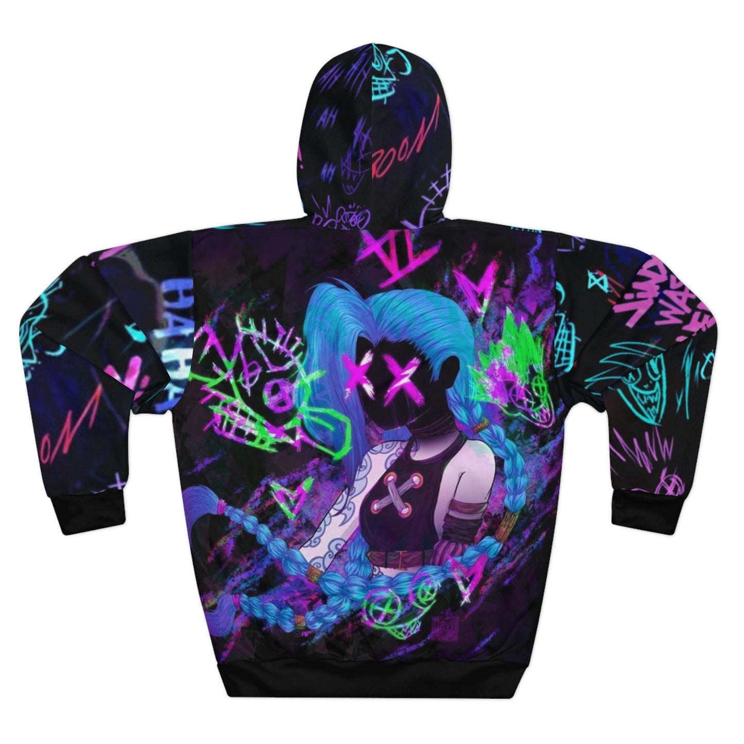 Neon Graffiti Jinx Hoodie | All-Over Print Pullover  | Limited Edition  | Collectors Edition
